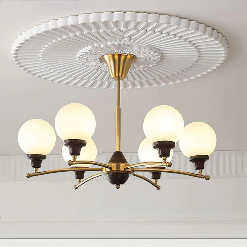 Lustra Chandelier Walnut Glass Balls - Image 20