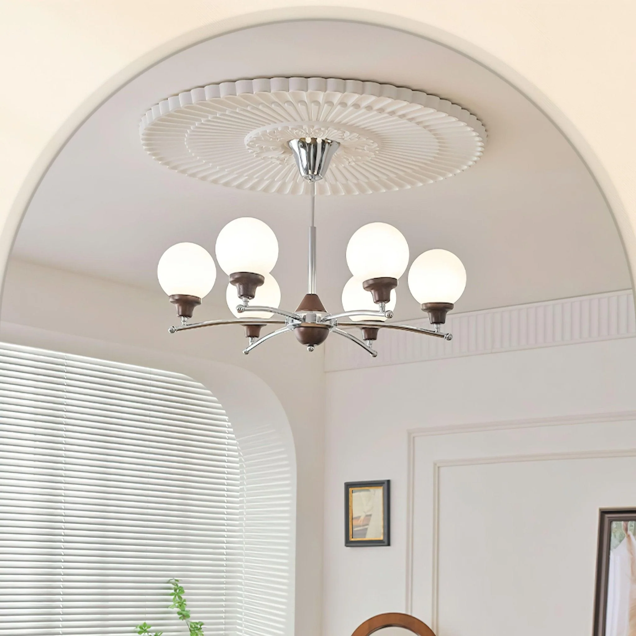 Lustra Chandelier Walnut Glass Balls - Image 23