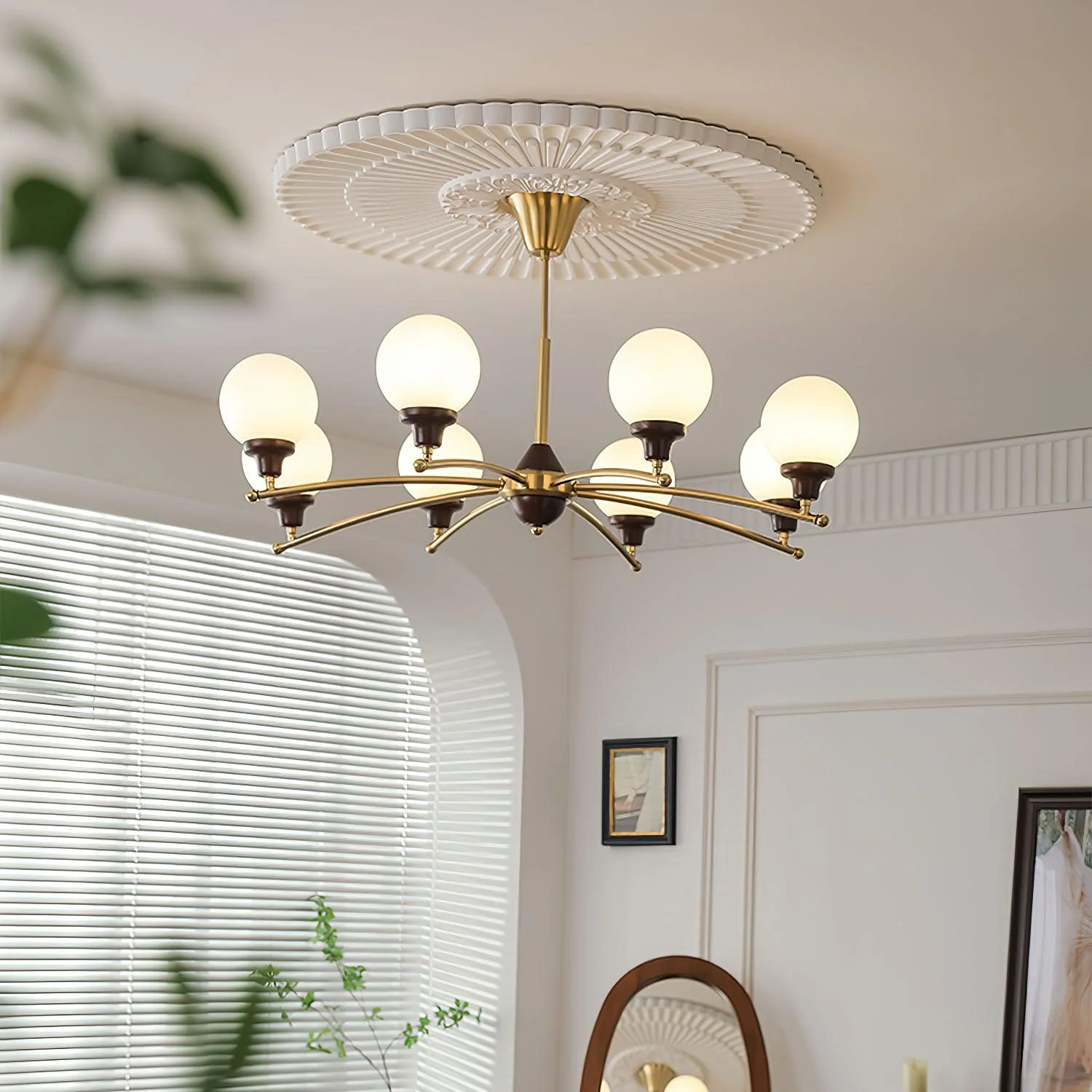 Lustra Chandelier Walnut Glass Balls - Image 27