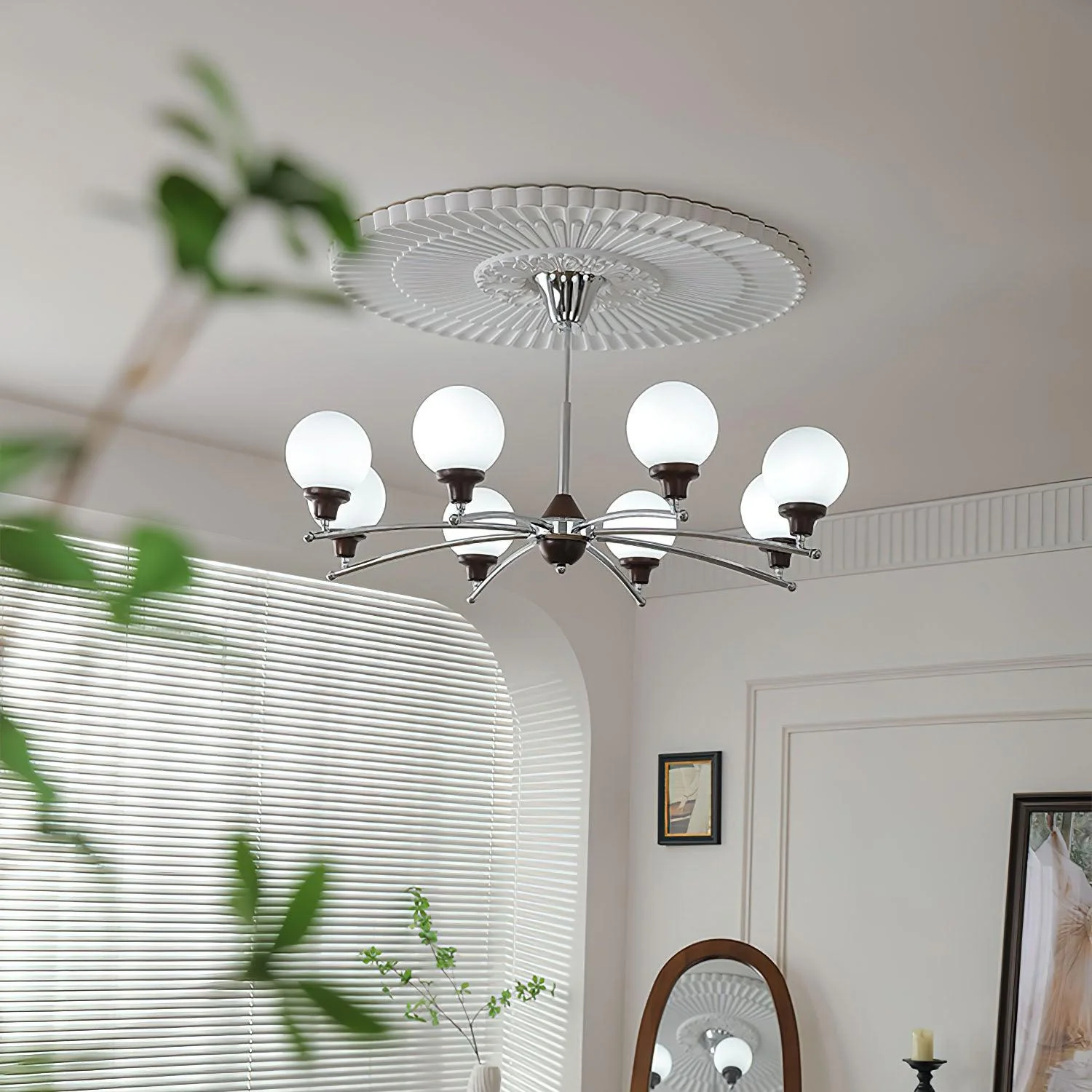 Lustra Chandelier Walnut Glass Balls - Image 29