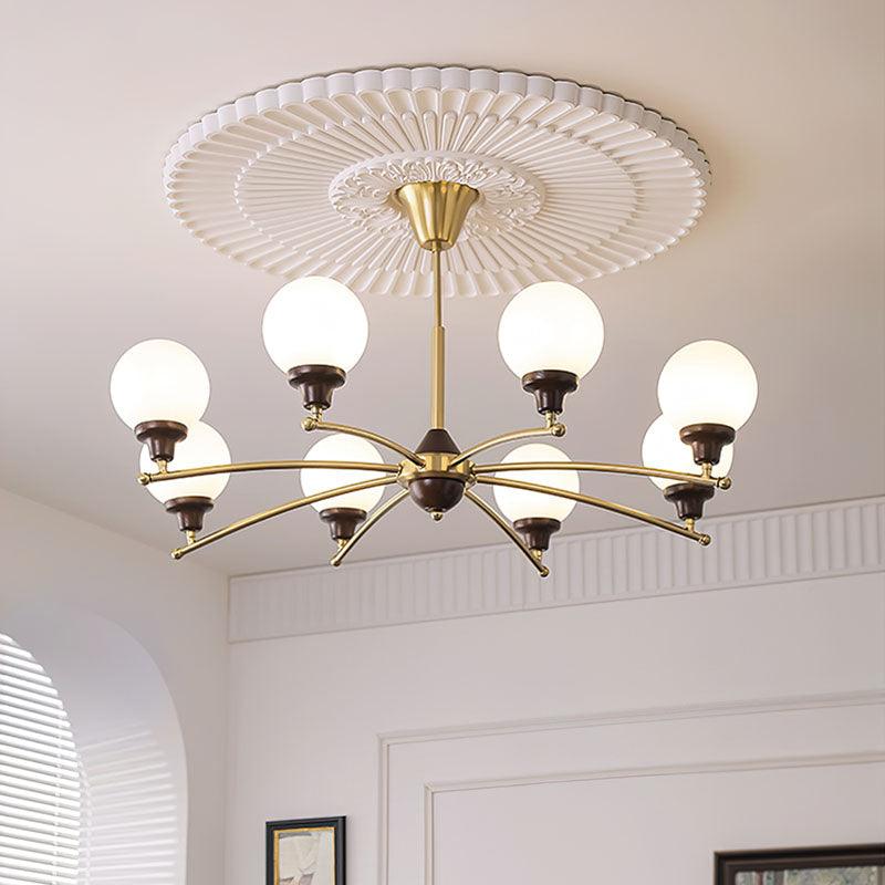 Lustra Chandelier Walnut Glass Balls - Image 5