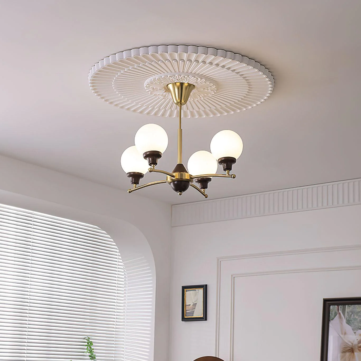Lustra Chandelier Walnut Glass Balls - Image 6