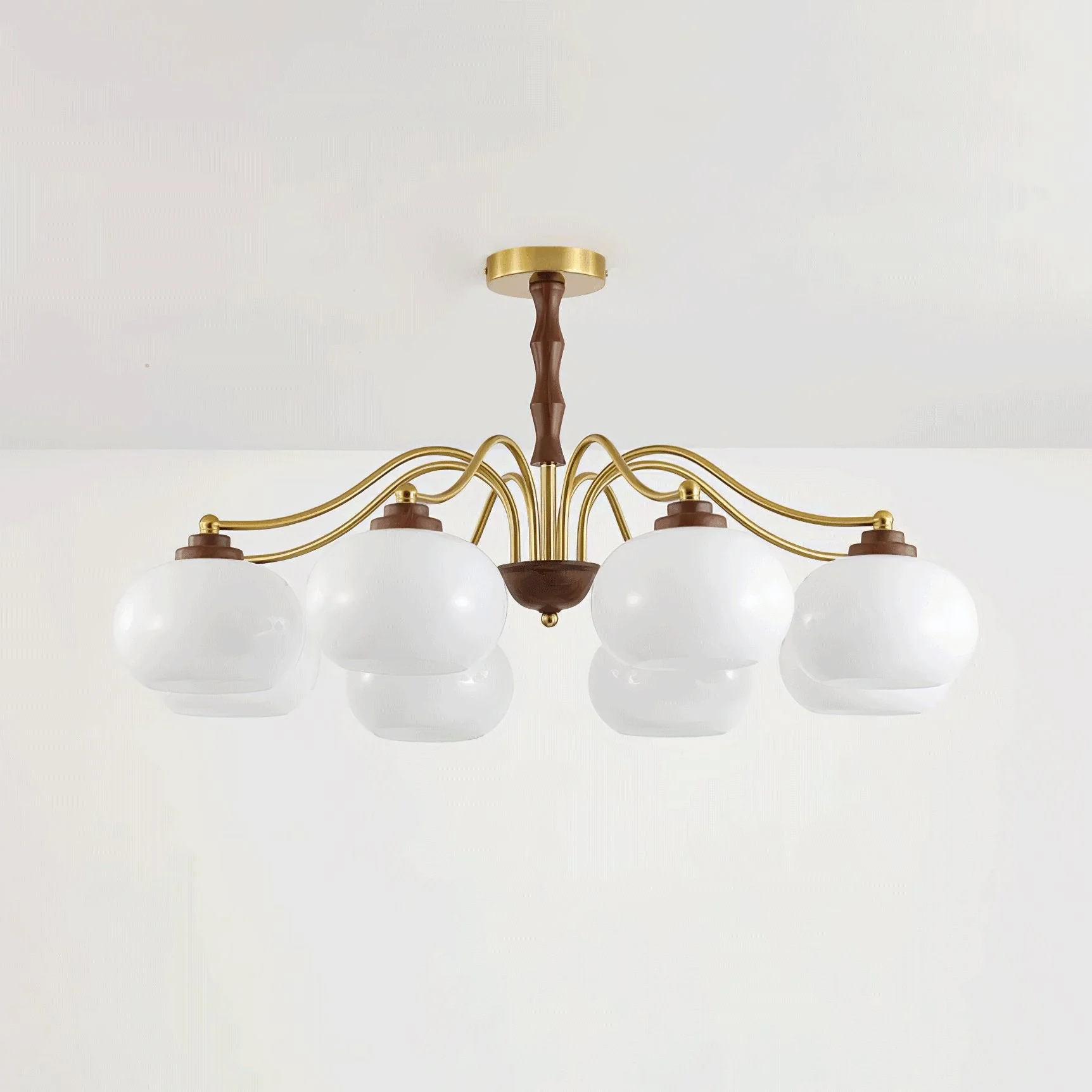 Lustra Chandelier Walnut Glass Globe - Image 23
