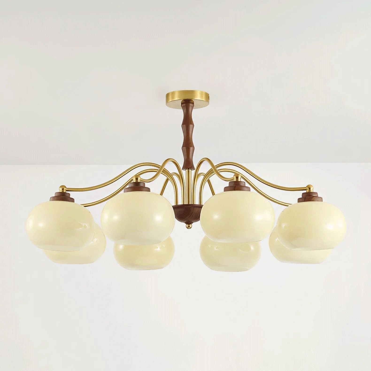 Lustra Chandelier Walnut Glass Globe - Image 29