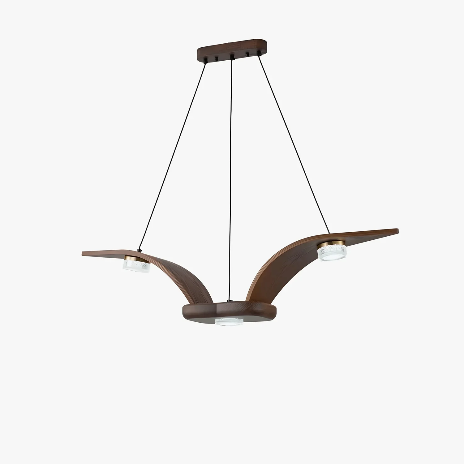 Lustra Chandelier Walnut Wood Crystal Sculptural - Image 2