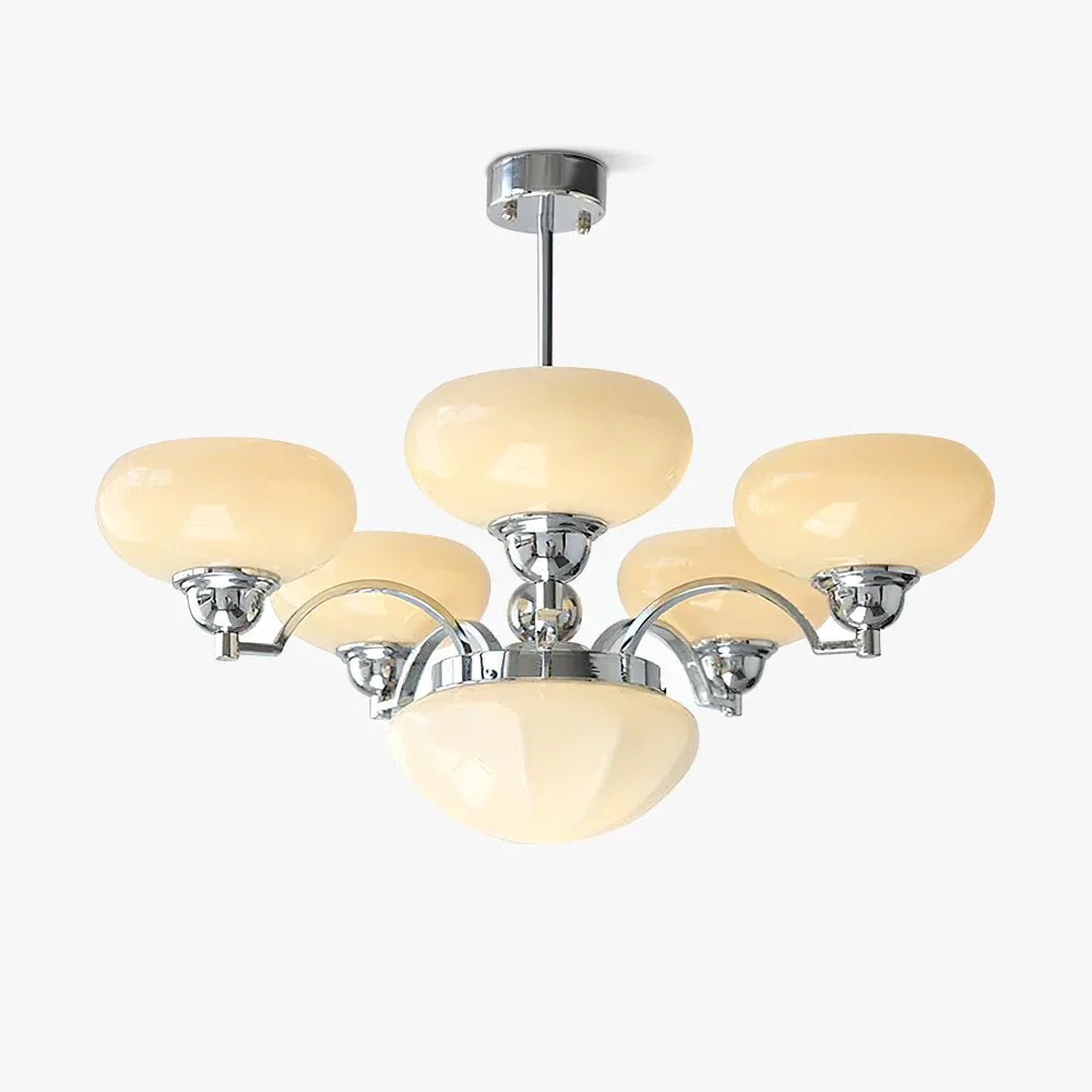 Lustra Chandelier Warre Satin Nickel Glass Iron