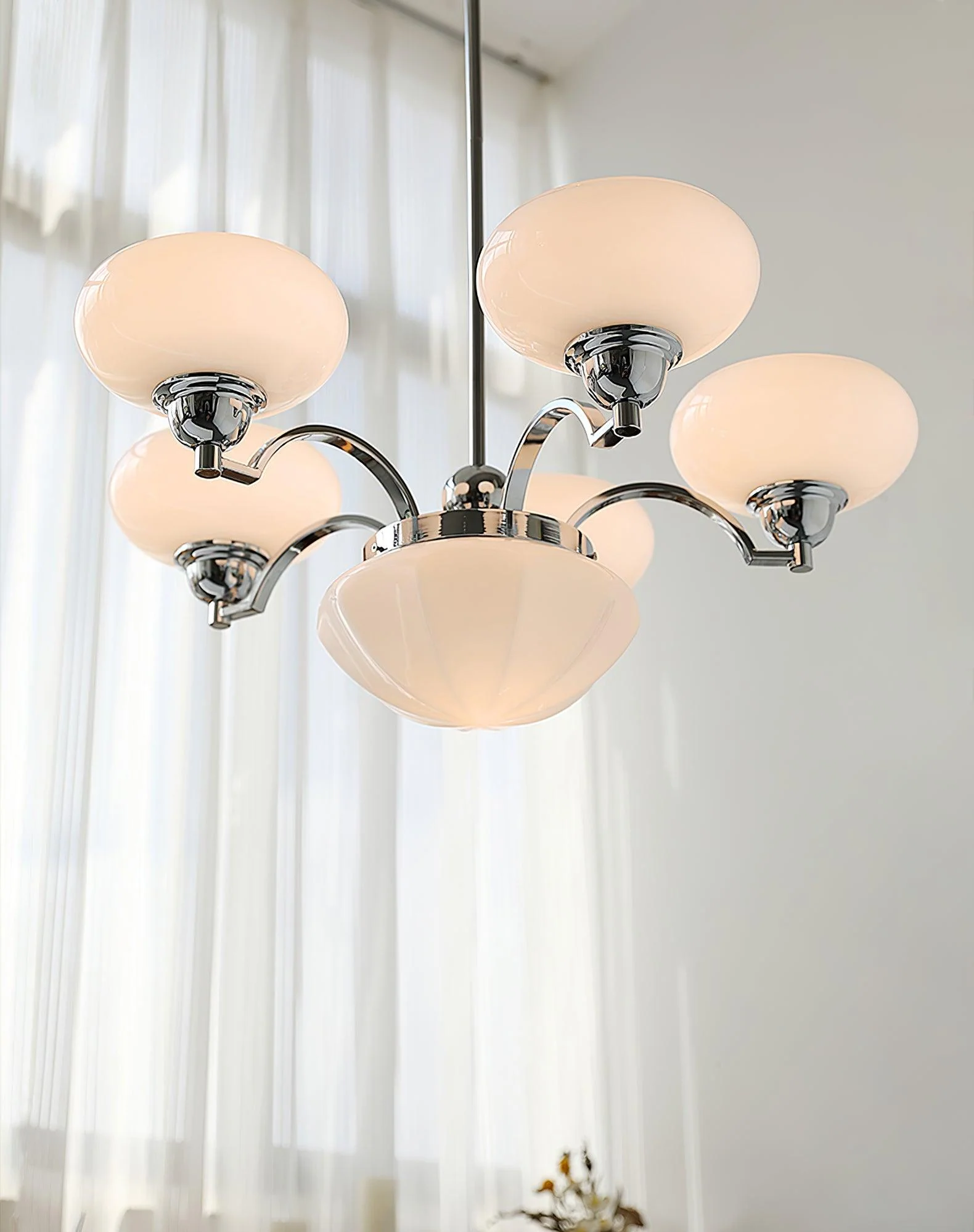 Lustra Chandelier Warre Satin Nickel Glass Iron - Image 10