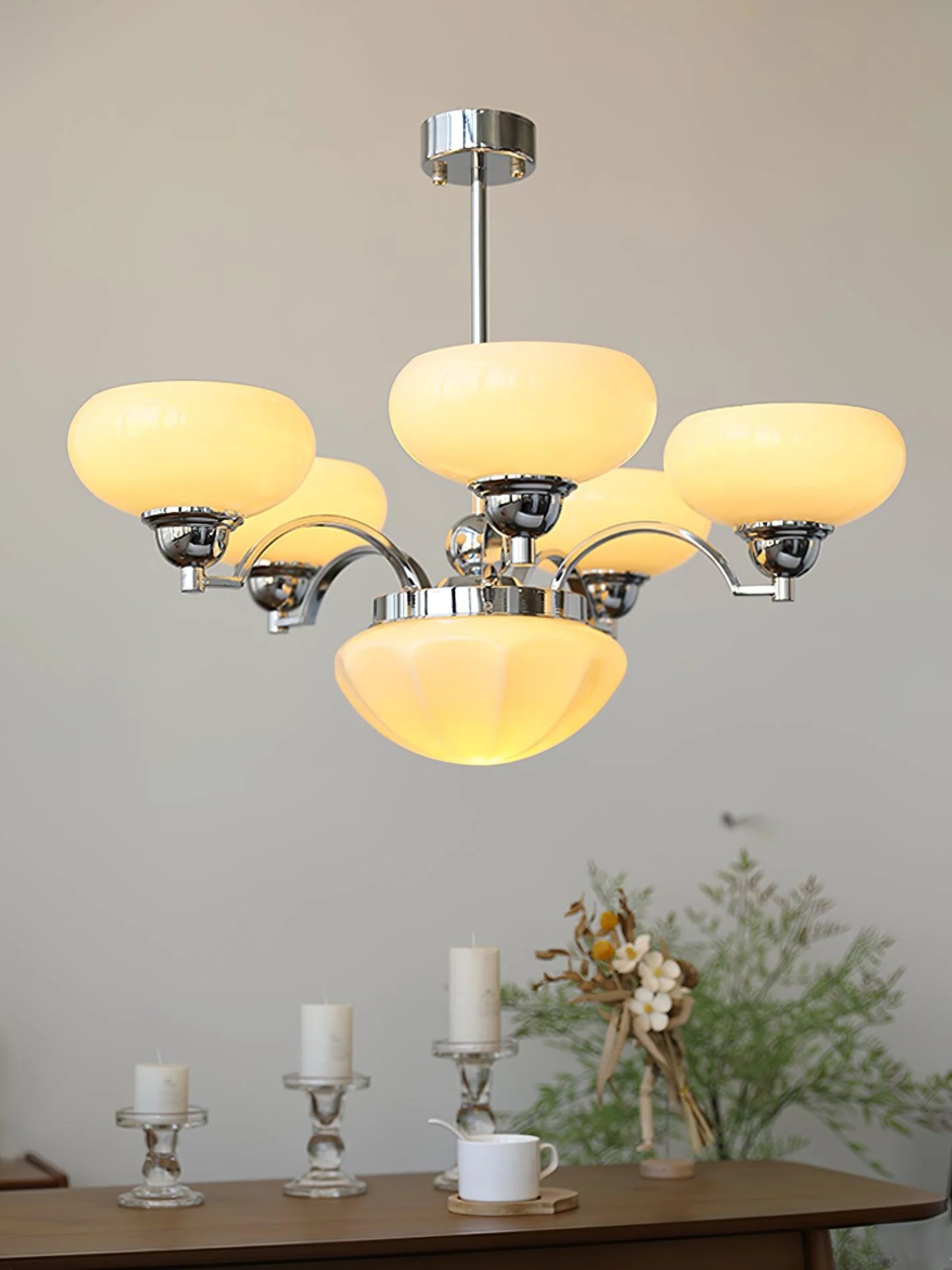 Lustra Chandelier Warre Satin Nickel Glass Iron - Image 34