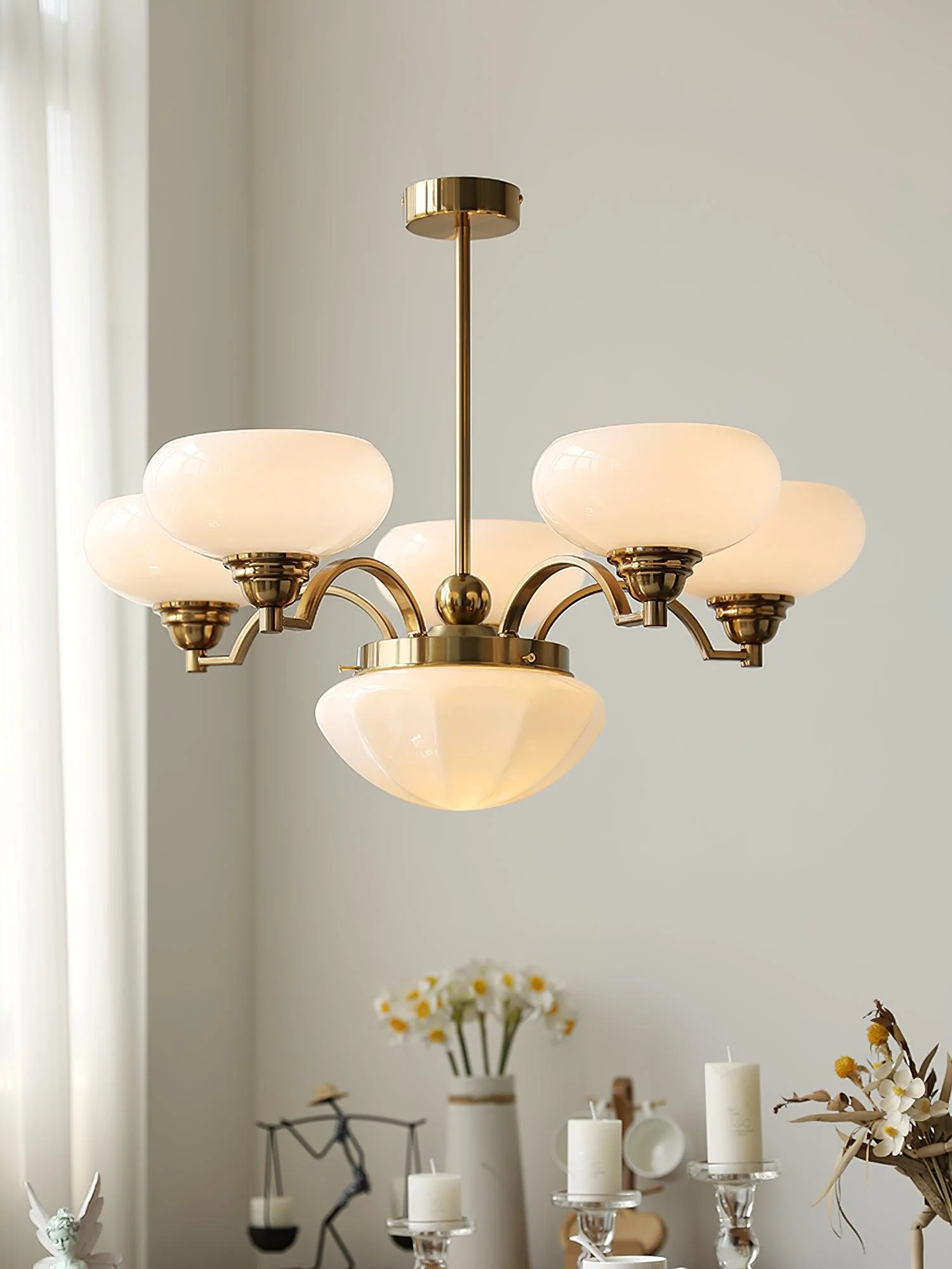 Lustra Chandelier Warre Satin Nickel Glass Iron - Image 5
