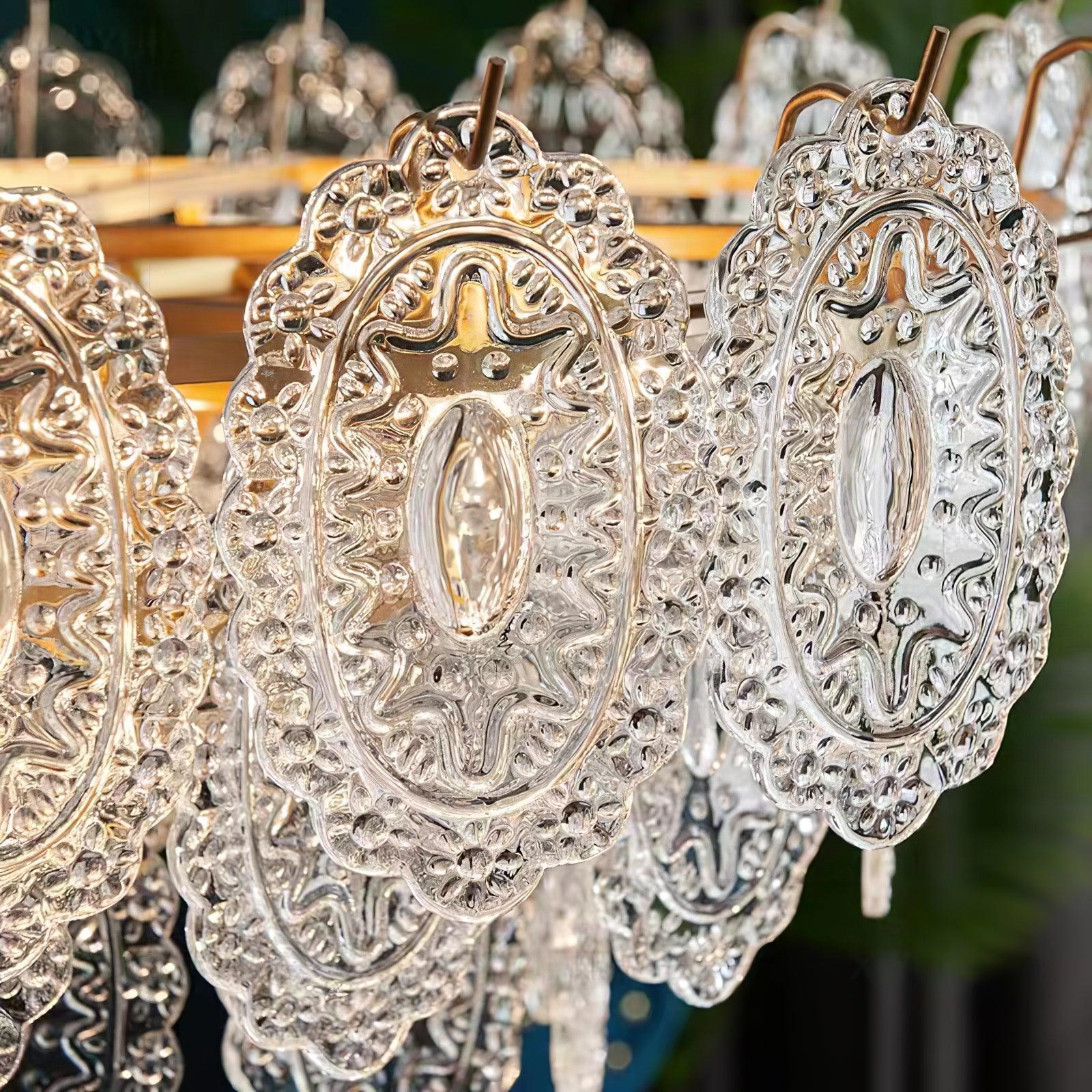 Lustra Chandelier Wave Glass Wrought Iron Elegant - Image 19