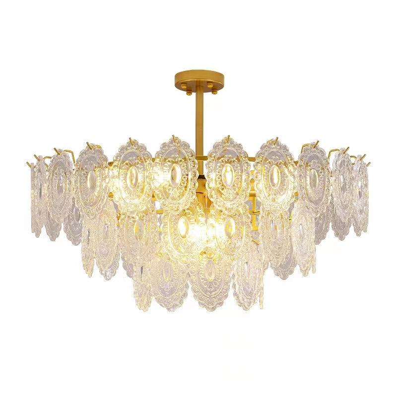 Lustra Chandelier Wave Glass Wrought Iron Elegant - Image 29