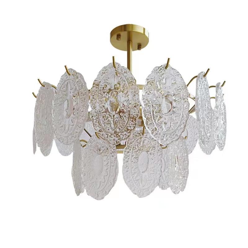 Lustra Chandelier Wave Glass Wrought Iron Elegant - Image 30