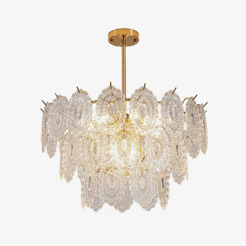 Lustra Chandelier Wave Glass Wrought Iron Elegant - Image 32