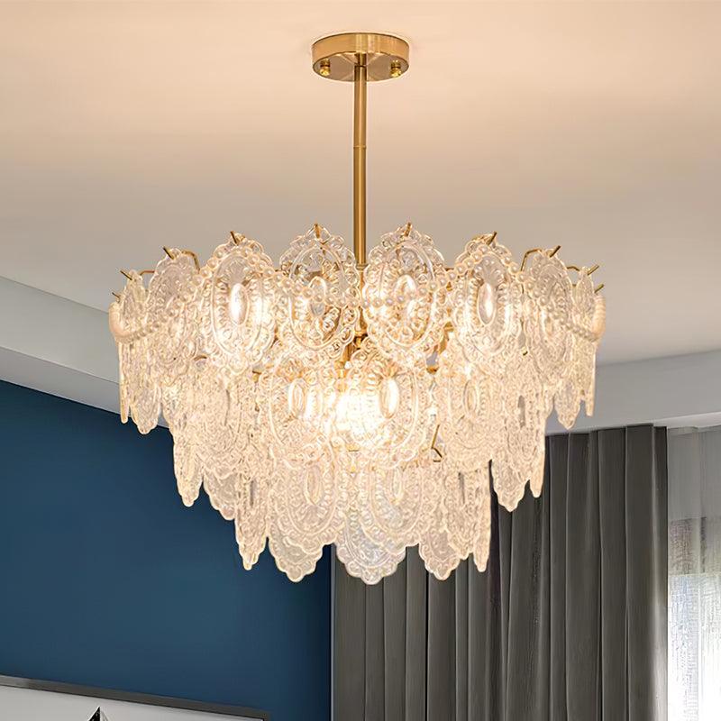 Lustra Chandelier Wave Pearl Gold Modern - Image 13