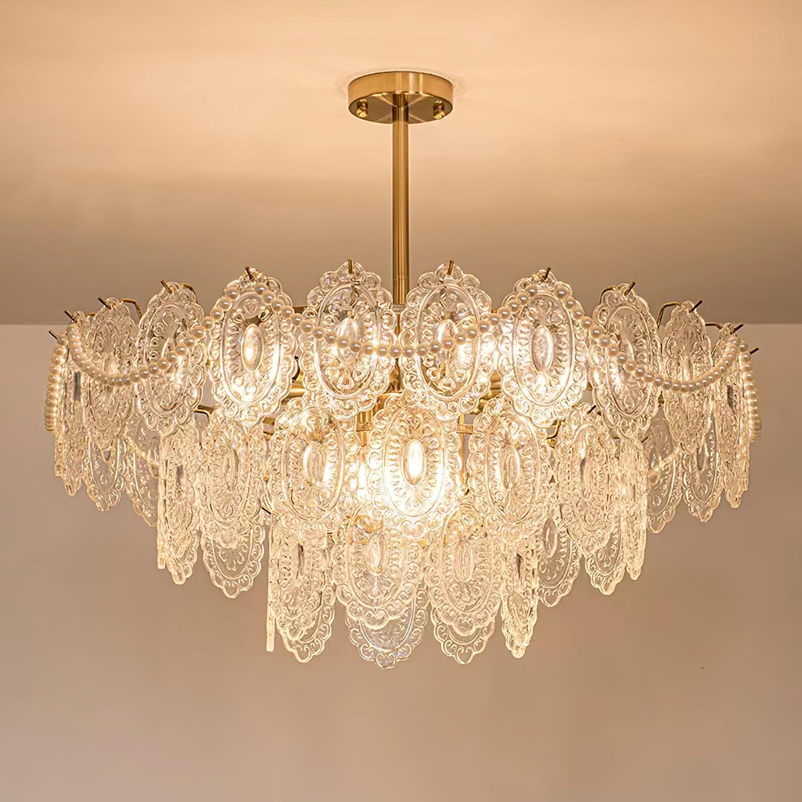 Lustra Chandelier Wave Pearl Gold Modern - Image 23