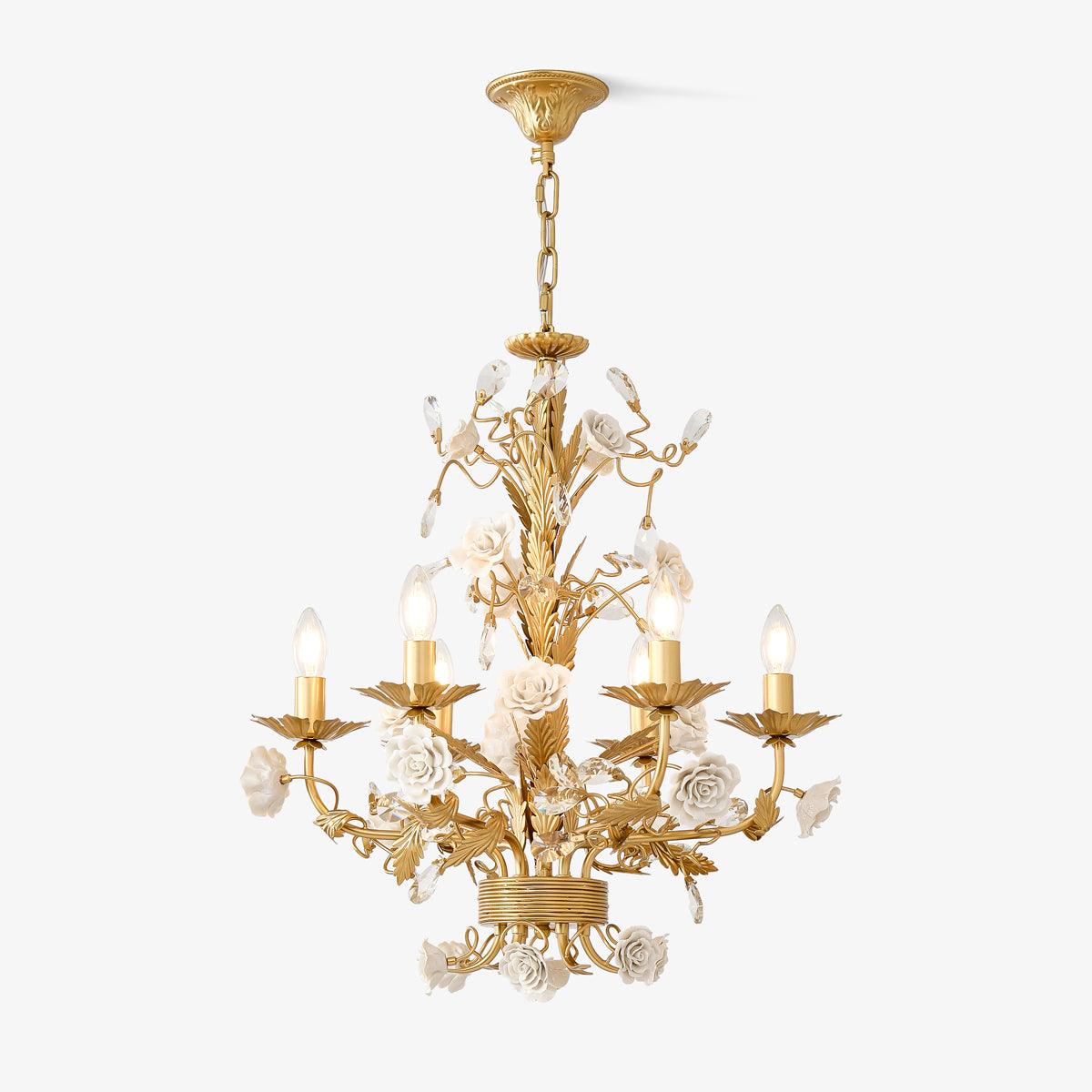 Lustra Chandelier White Rose Crystal