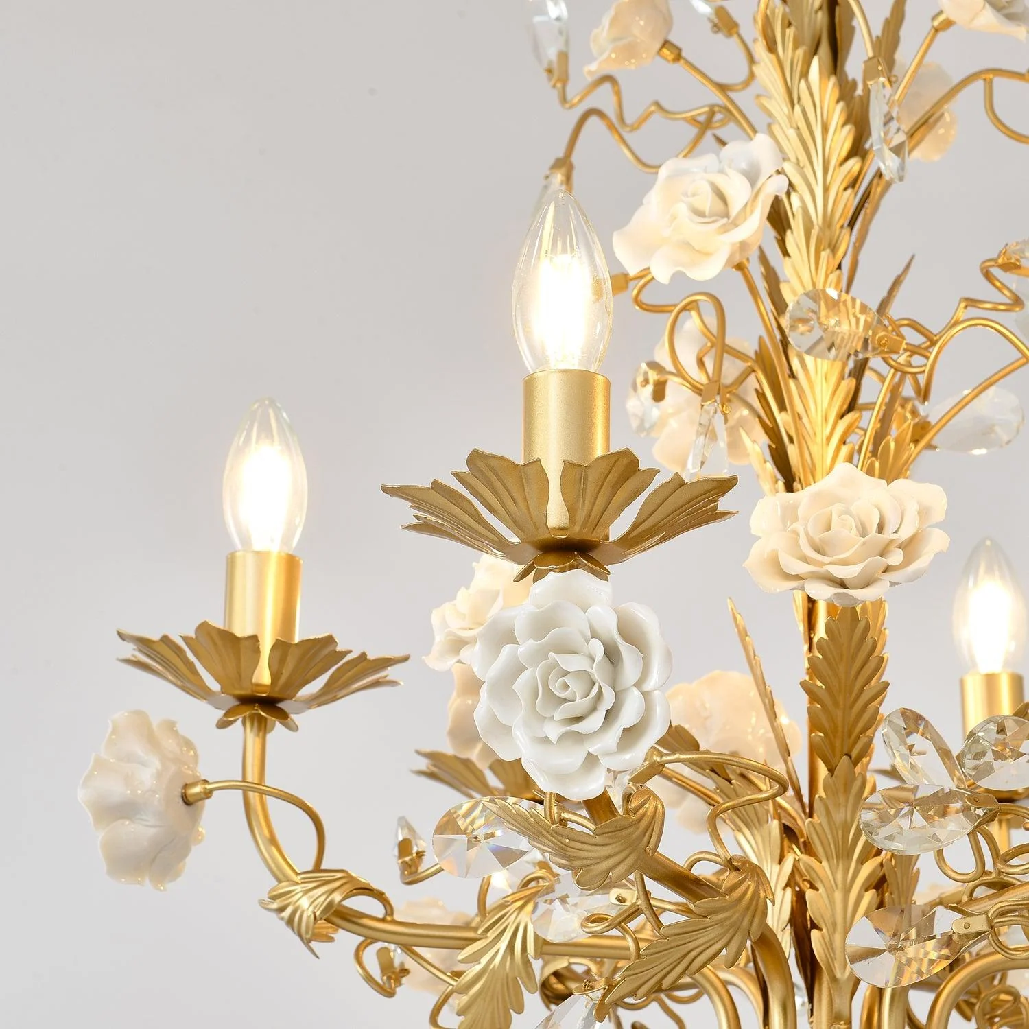 Lustra Chandelier White Rose Crystal - Image 12