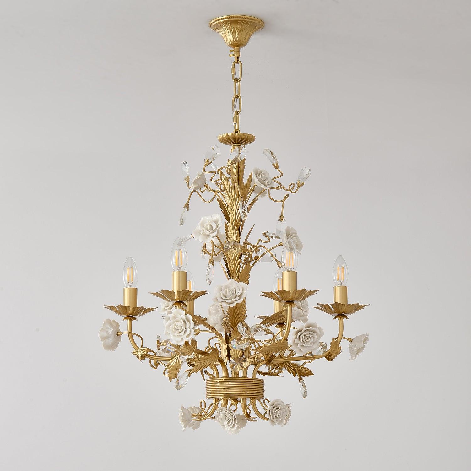 Lustra Chandelier White Rose Crystal - Image 14