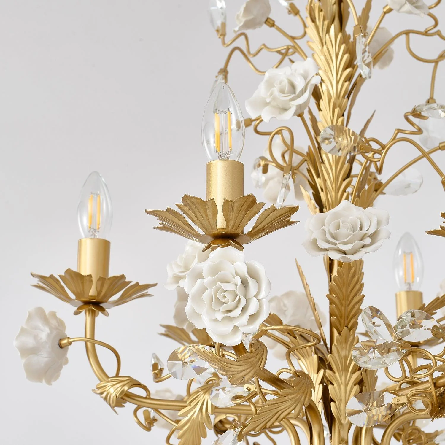 Lustra Chandelier White Rose Crystal - Image 16