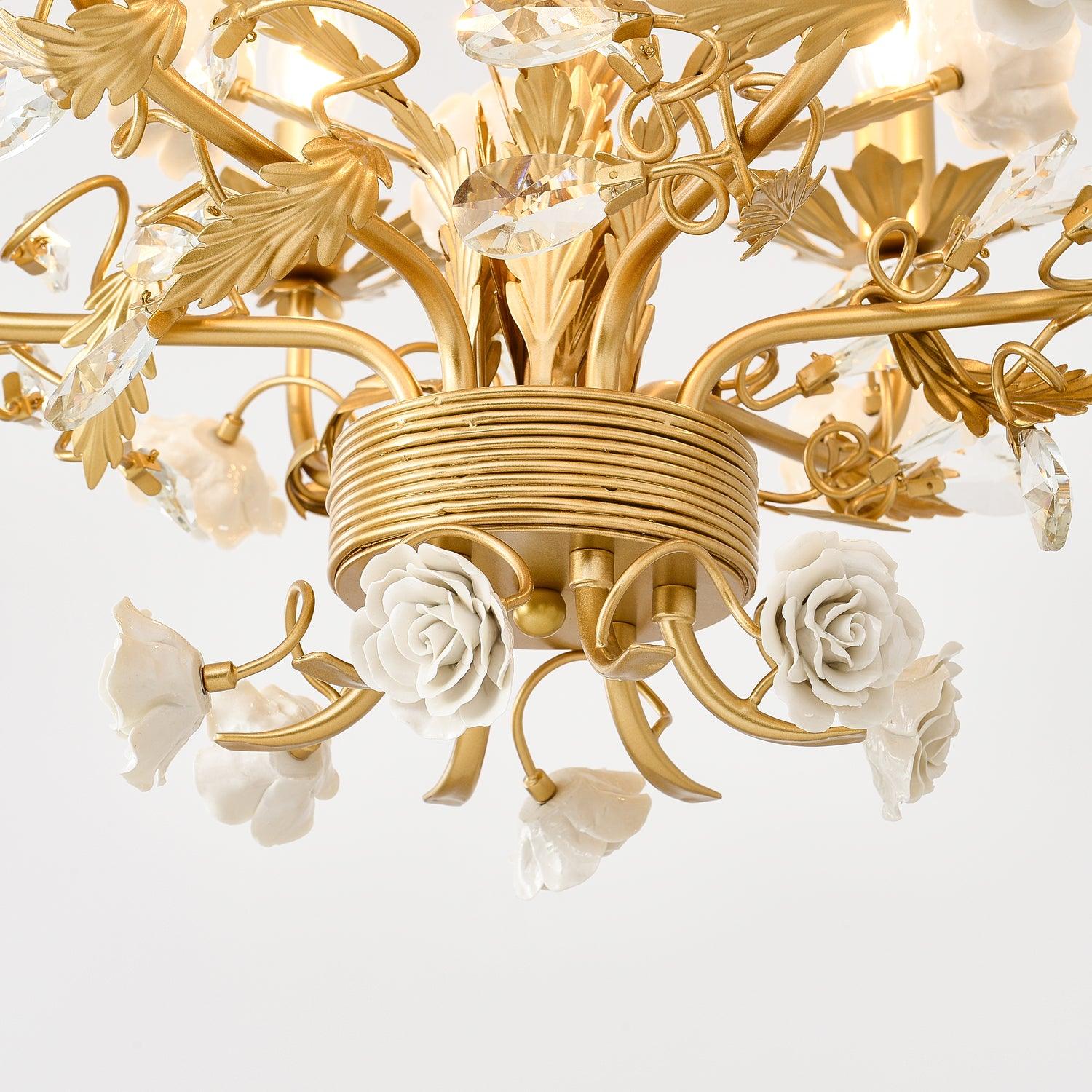 Lustra Chandelier White Rose Crystal - Image 17