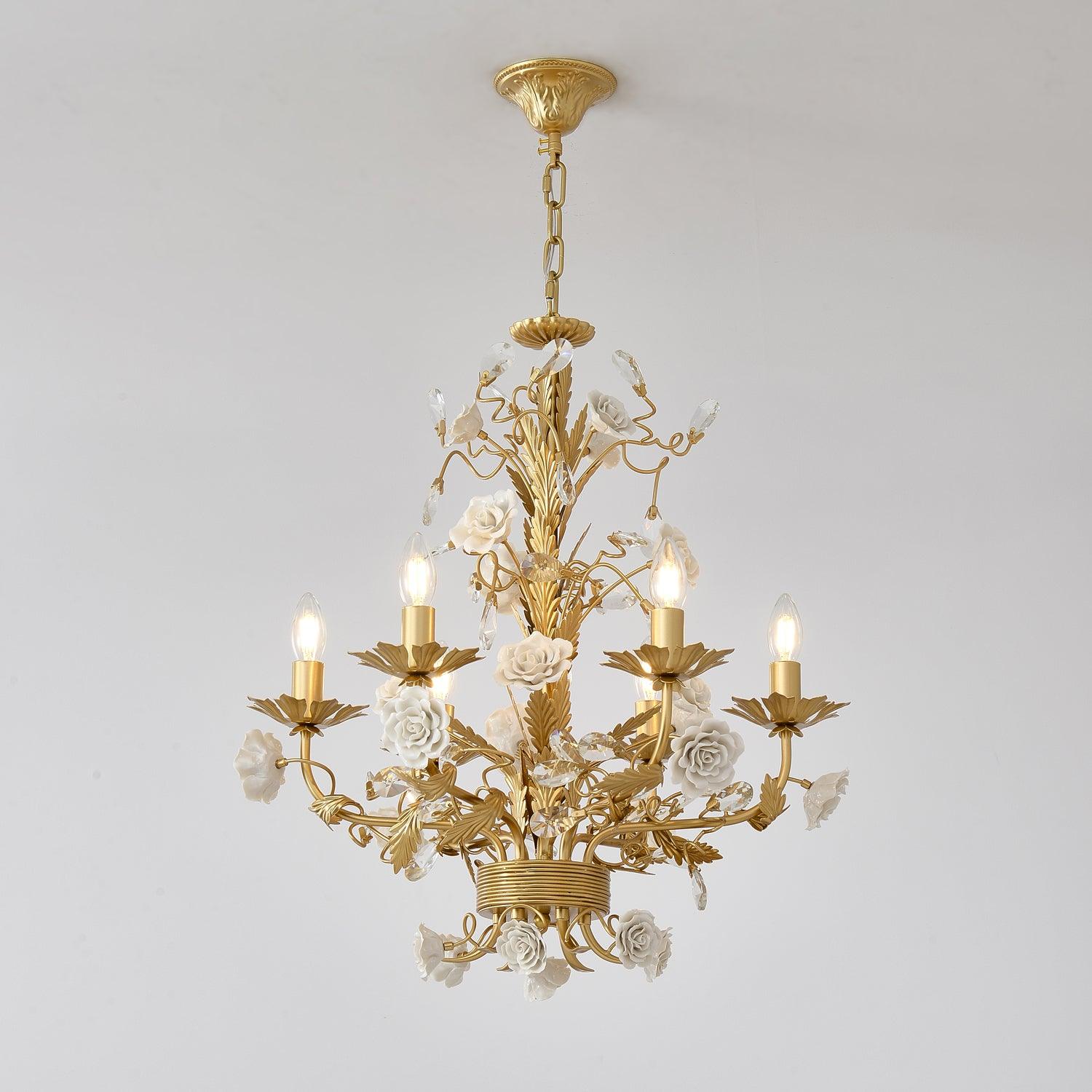 Lustra Chandelier White Rose Crystal - Image 19
