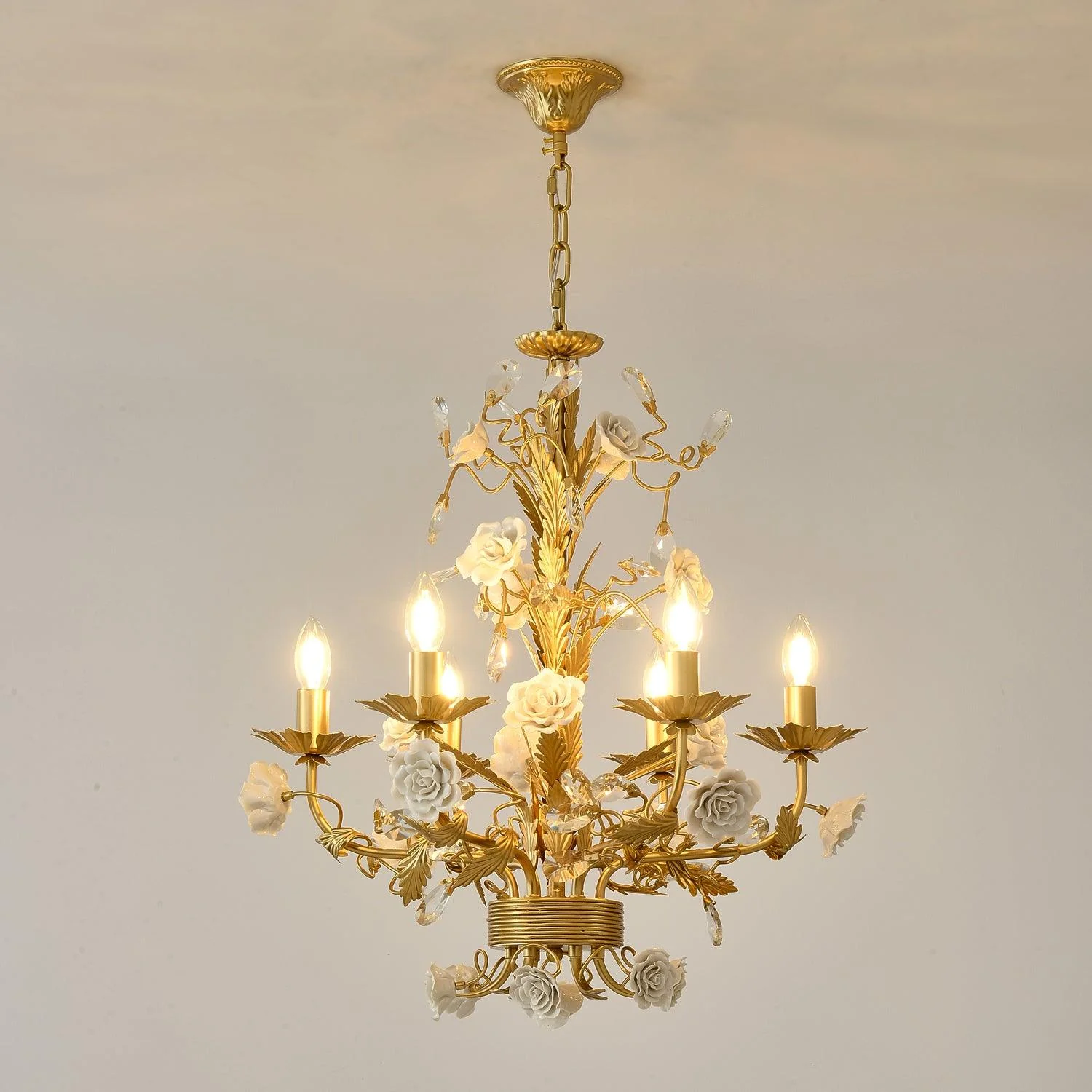 Lustra Chandelier White Rose Crystal - Image 21