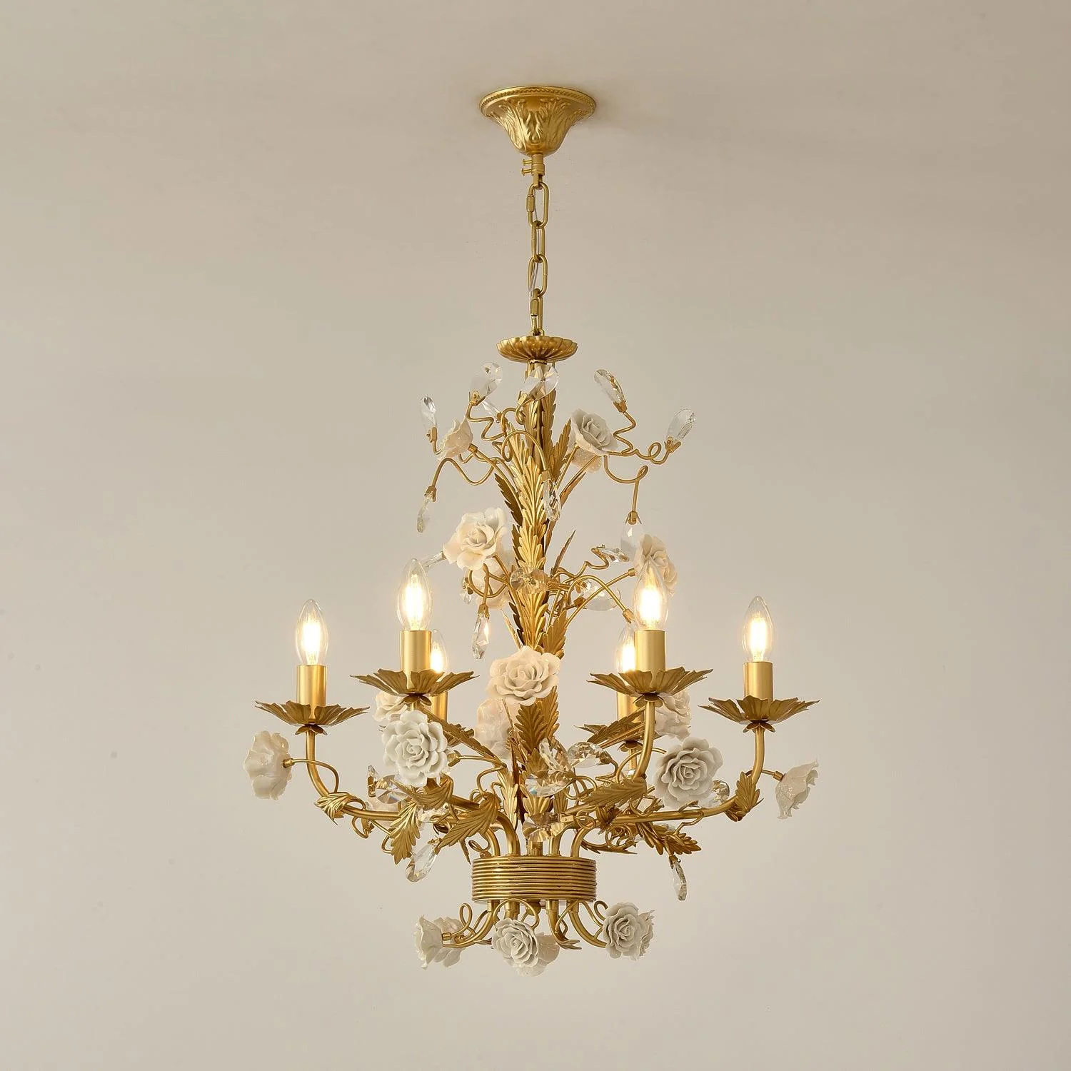 Lustra Chandelier White Rose Crystal - Image 22