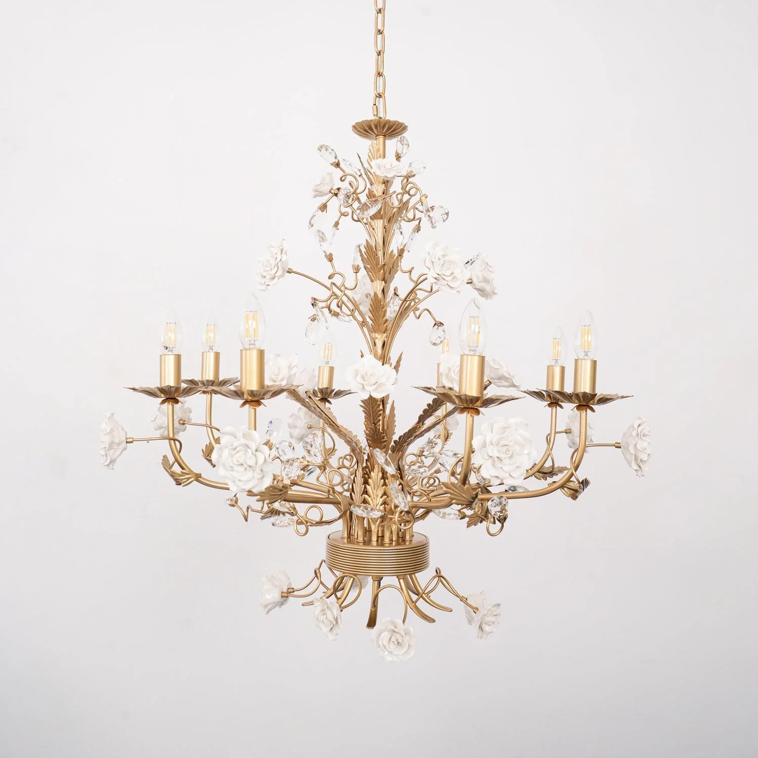 Lustra Chandelier White Rose Crystal - Image 6
