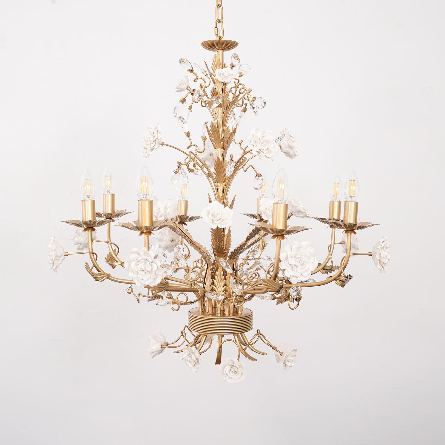 Lustra Chandelier White Rose Crystal - Image 8