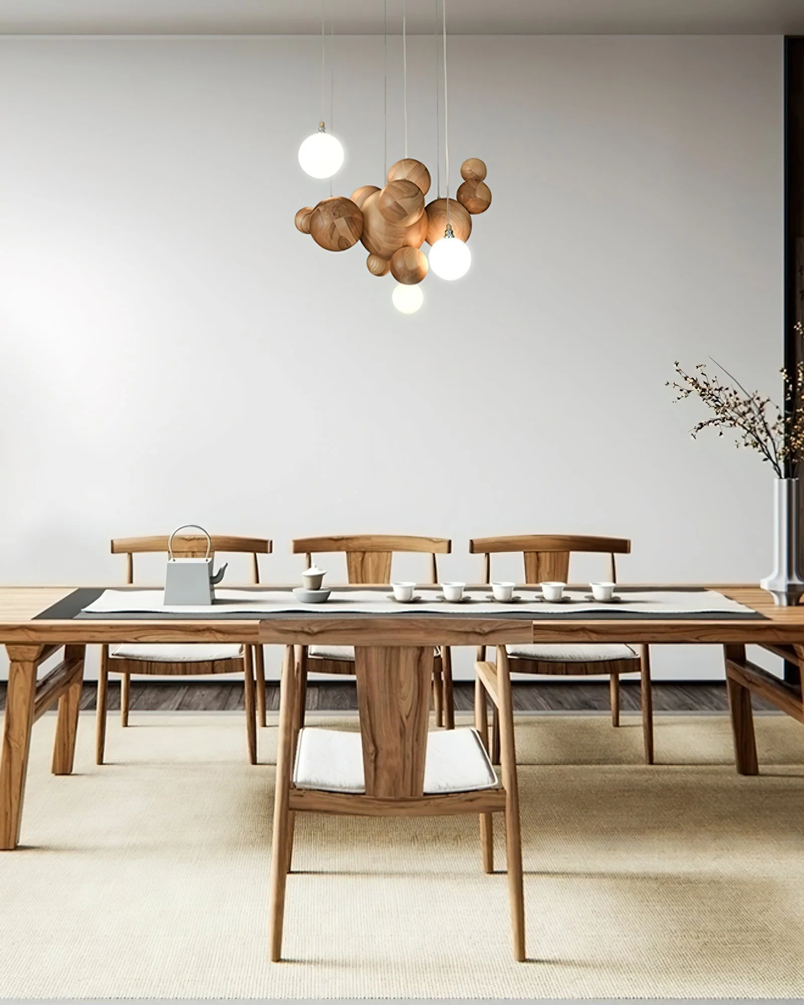 Lustra Chandelier Wood & Bubble Ball Cluster - Image 13
