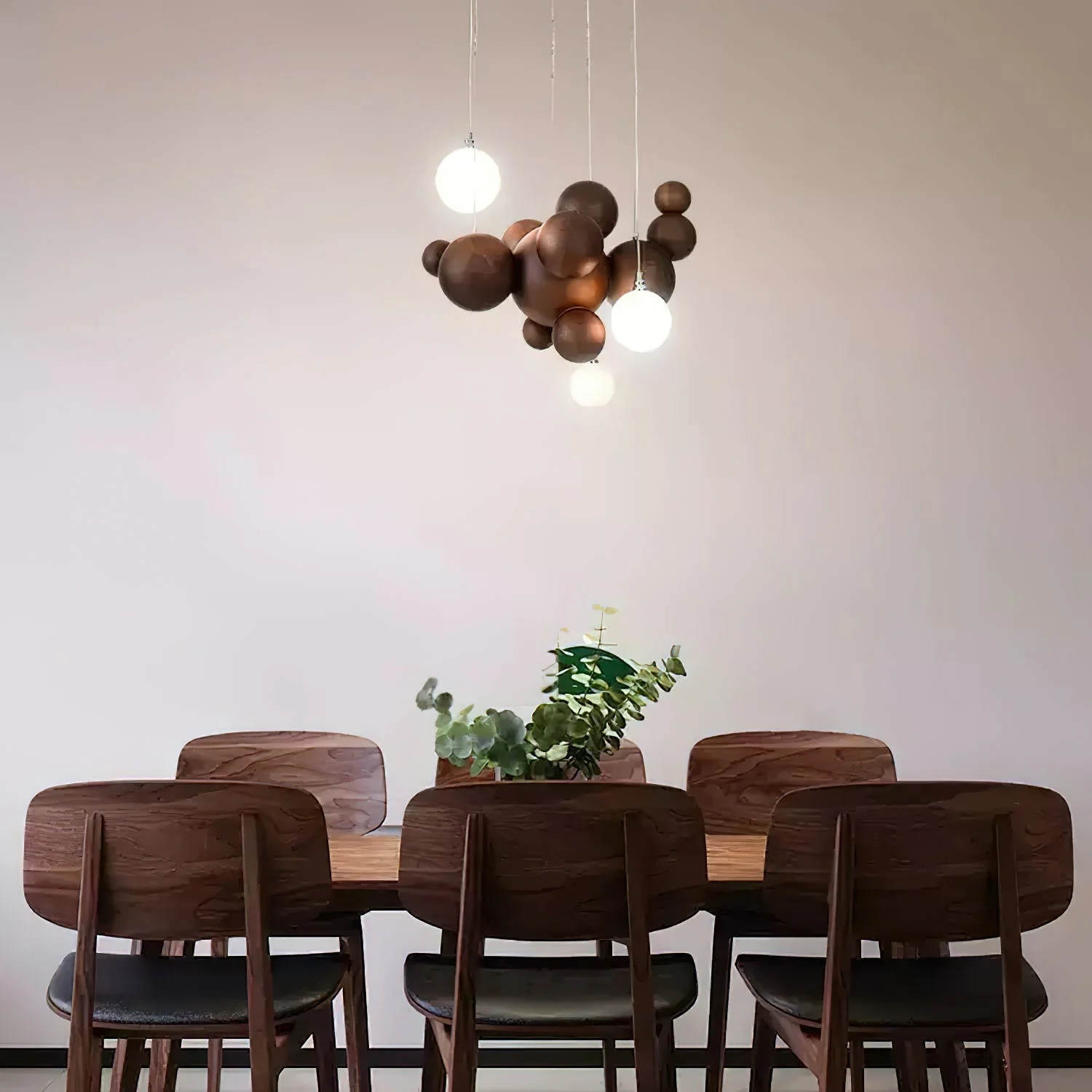 Lustra Chandelier Wood & Bubble Ball Cluster - Image 3