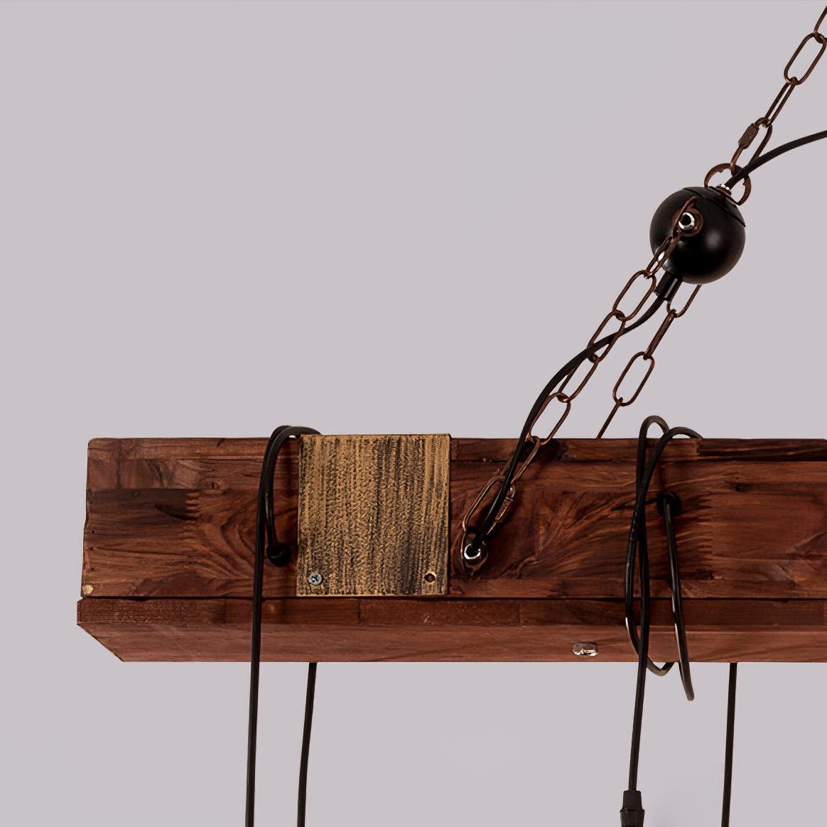 Lustra Chandelier Wooden Beam Edison Bulb Rustic Farmhouse - Image 17