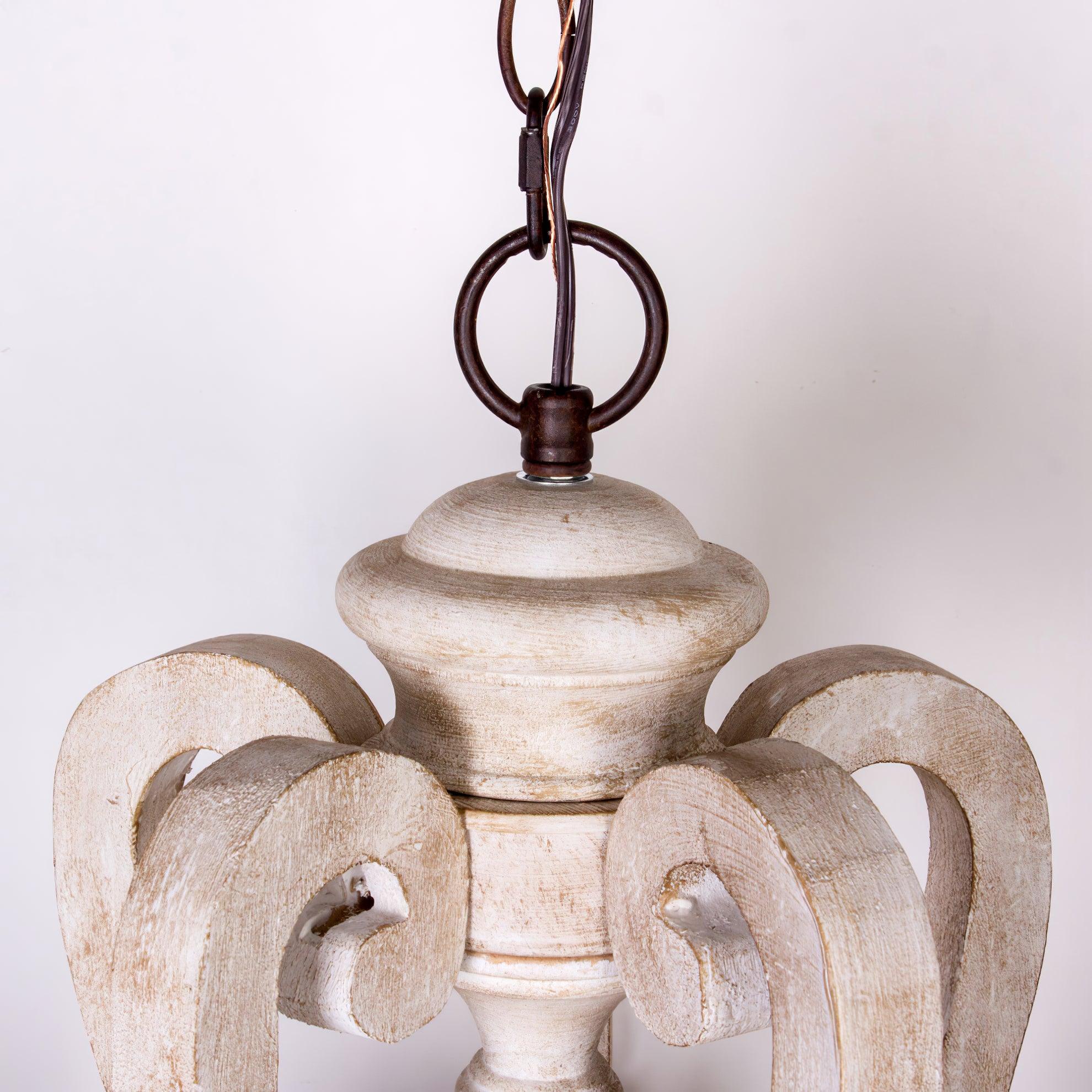 Lustra Chandelier Wooden Candle Mid-Century - Image 15