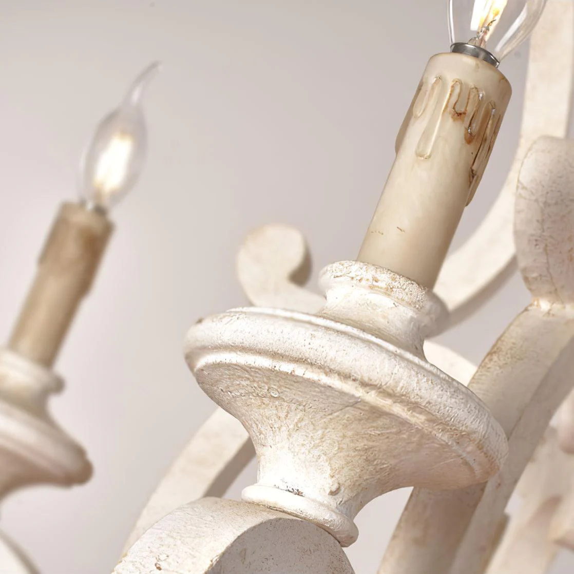 Lustra Chandelier Wooden Candle Mid-Century - Image 17