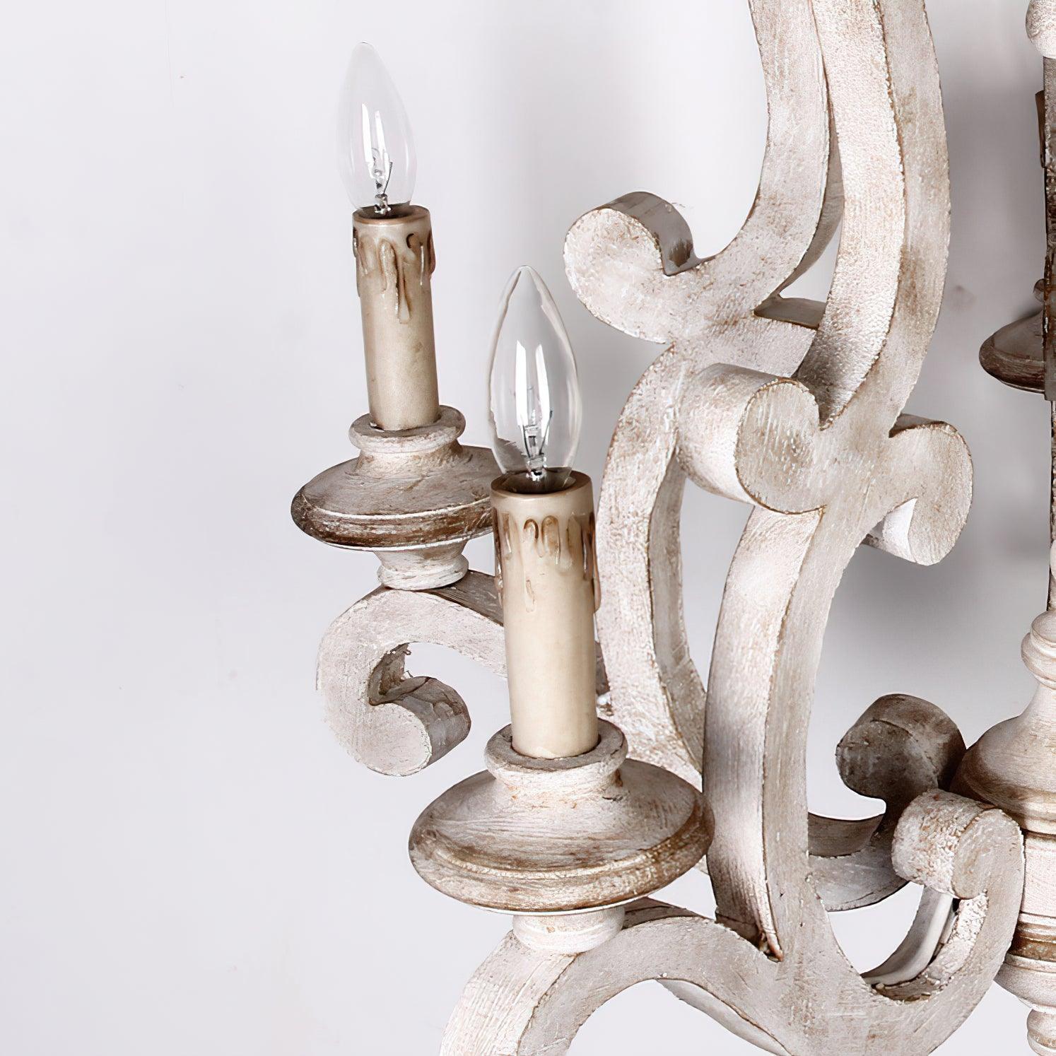 Lustra Chandelier Wooden Candle Mid-Century - Image 19