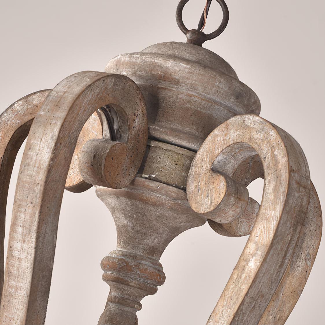 Lustra Chandelier Wooden Candle Mid-Century - Image 21