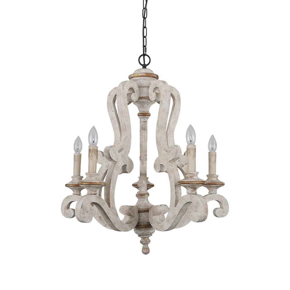 Lustra Chandelier Wooden Candle Mid-Century - Image 22