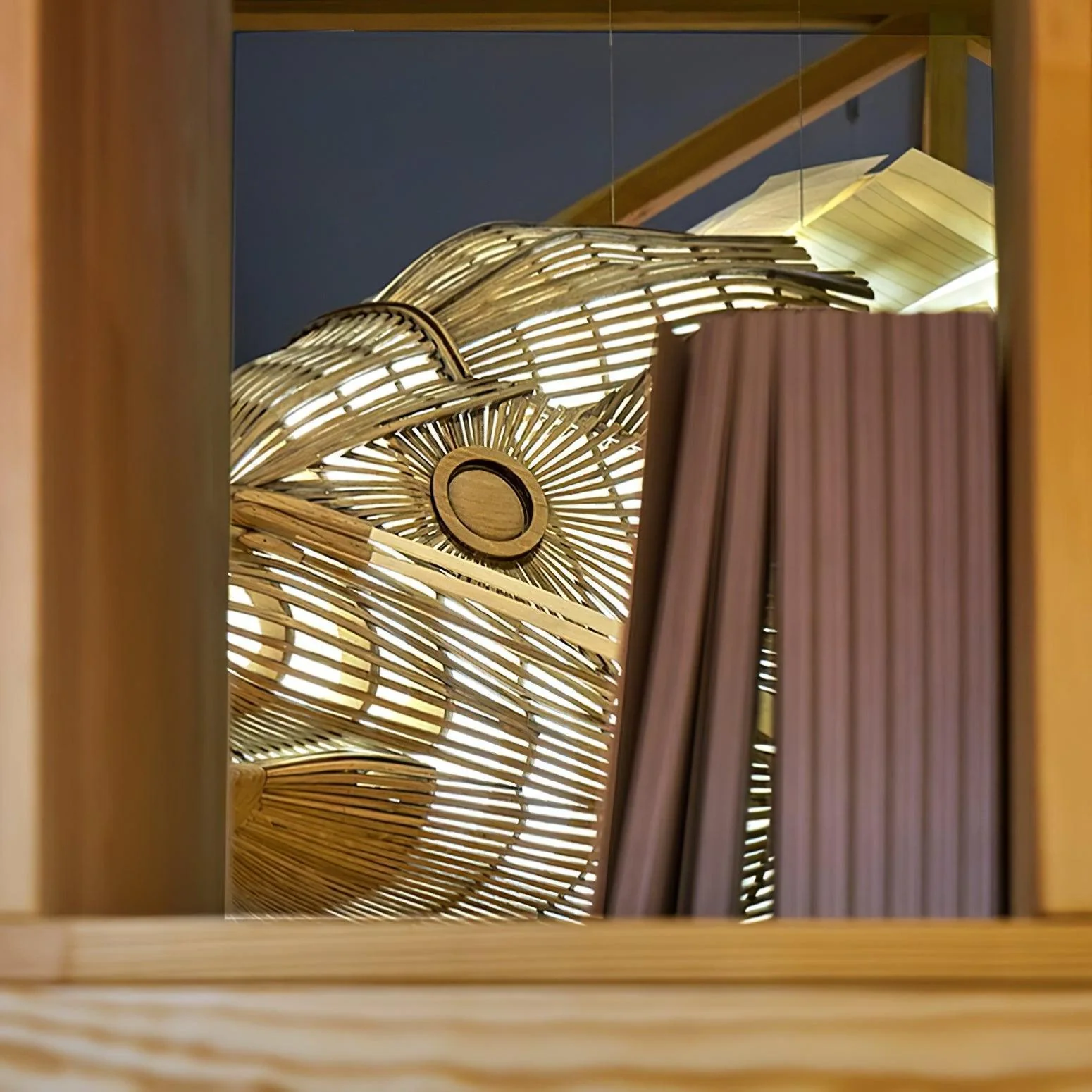 Lustra Chandelier Wooden Fish Handmade - Image 2