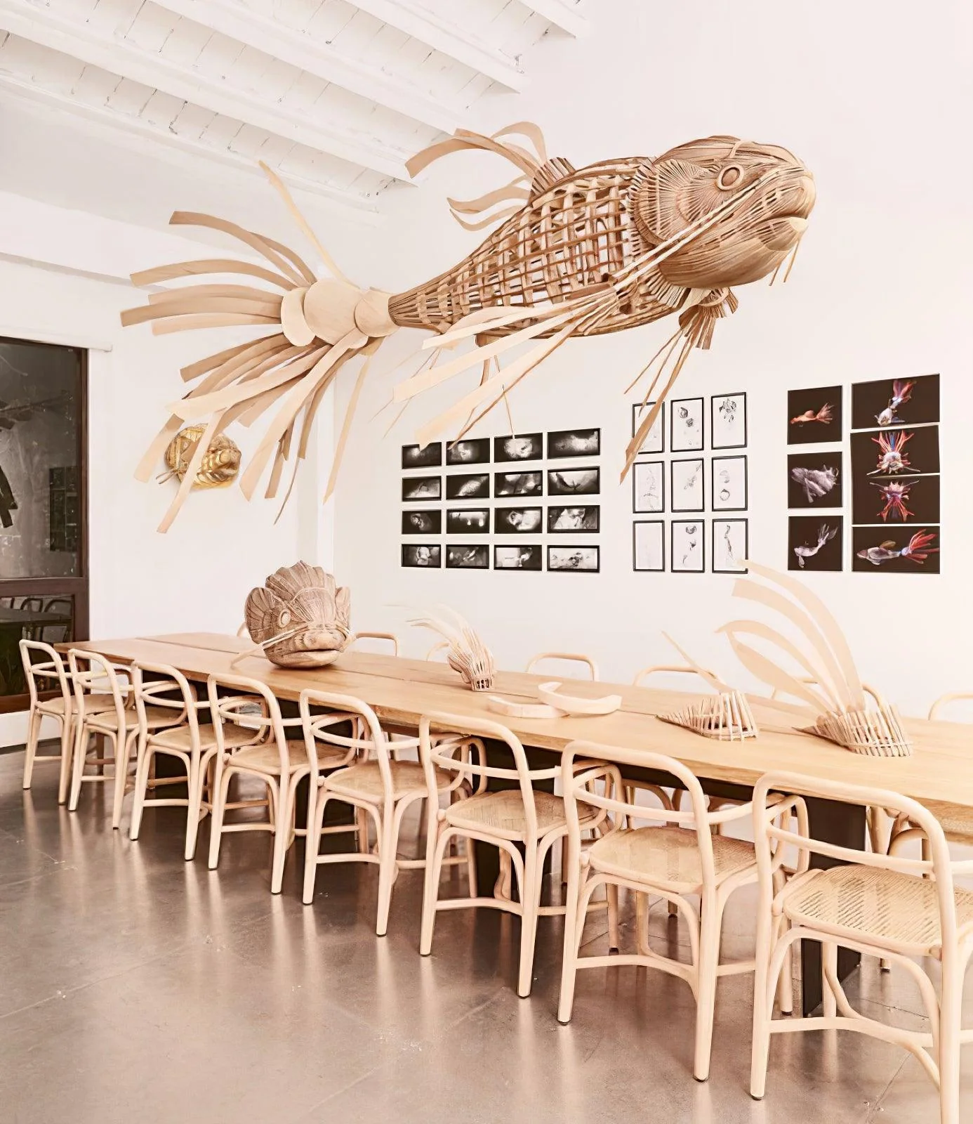 Lustra Chandelier Wooden Fish Handmade - Image 20