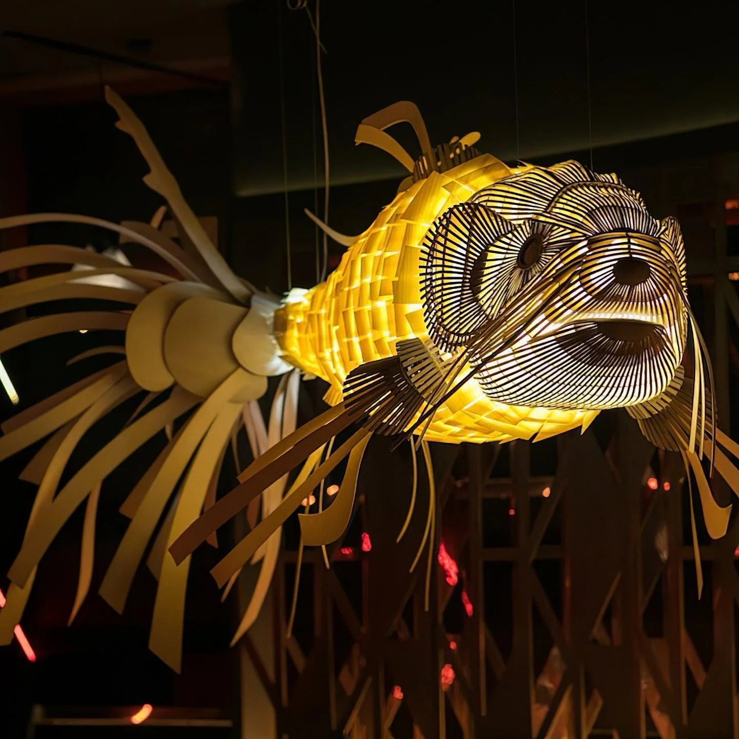 Lustra Chandelier Wooden Fish Handmade - Image 25