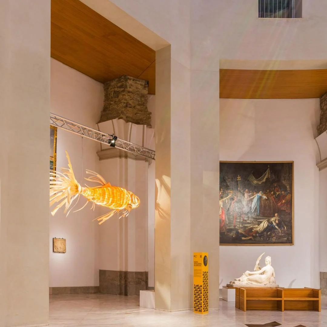 Lustra Chandelier Wooden Fish Handmade - Image 49