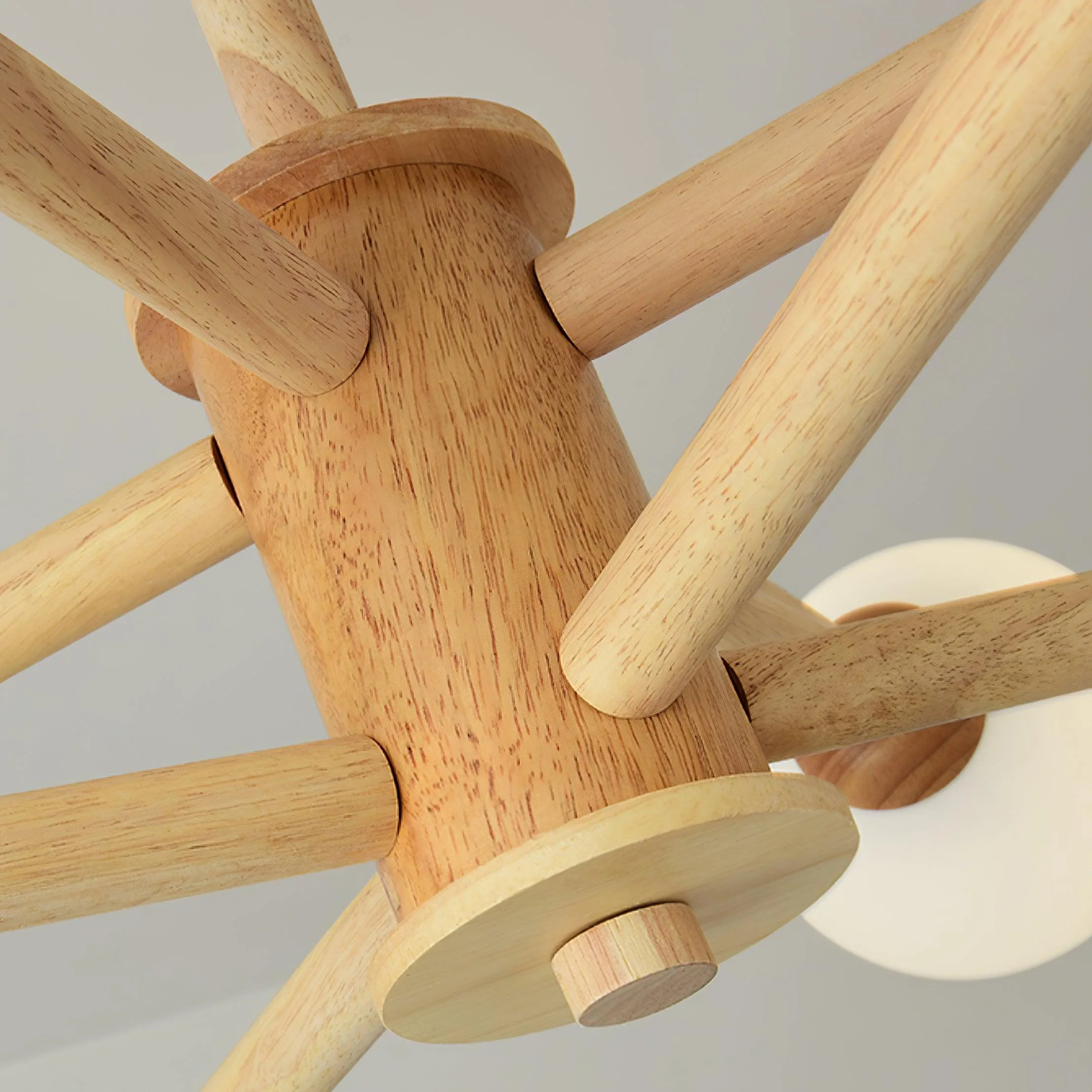 Lustra Chandelier Wooden Globe Minimalist Natural - Image 3
