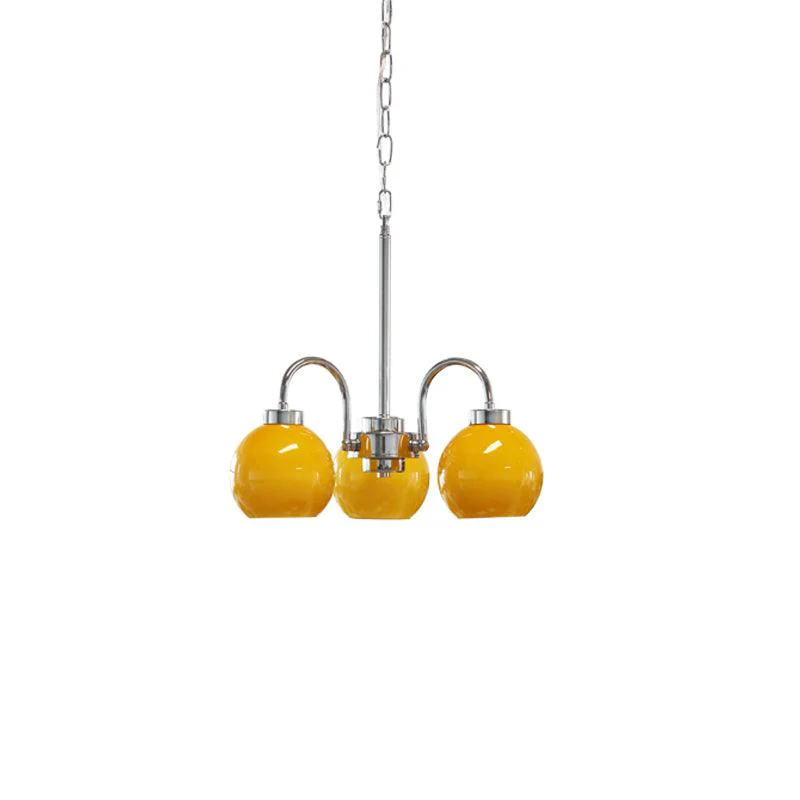 Lustra Chandelier Yellow Glass Globes - Image 69