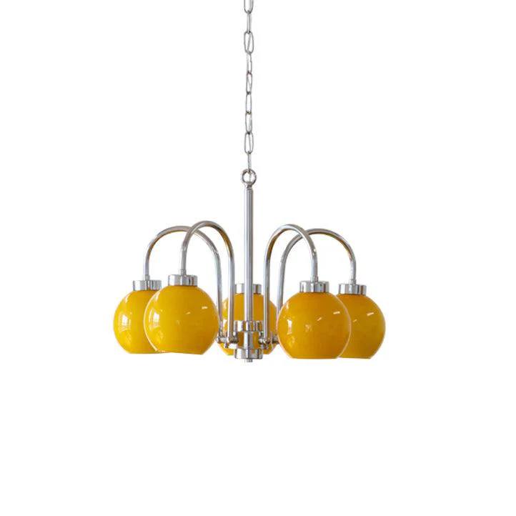 Lustra Chandelier Yellow Glass Globes - Image 73