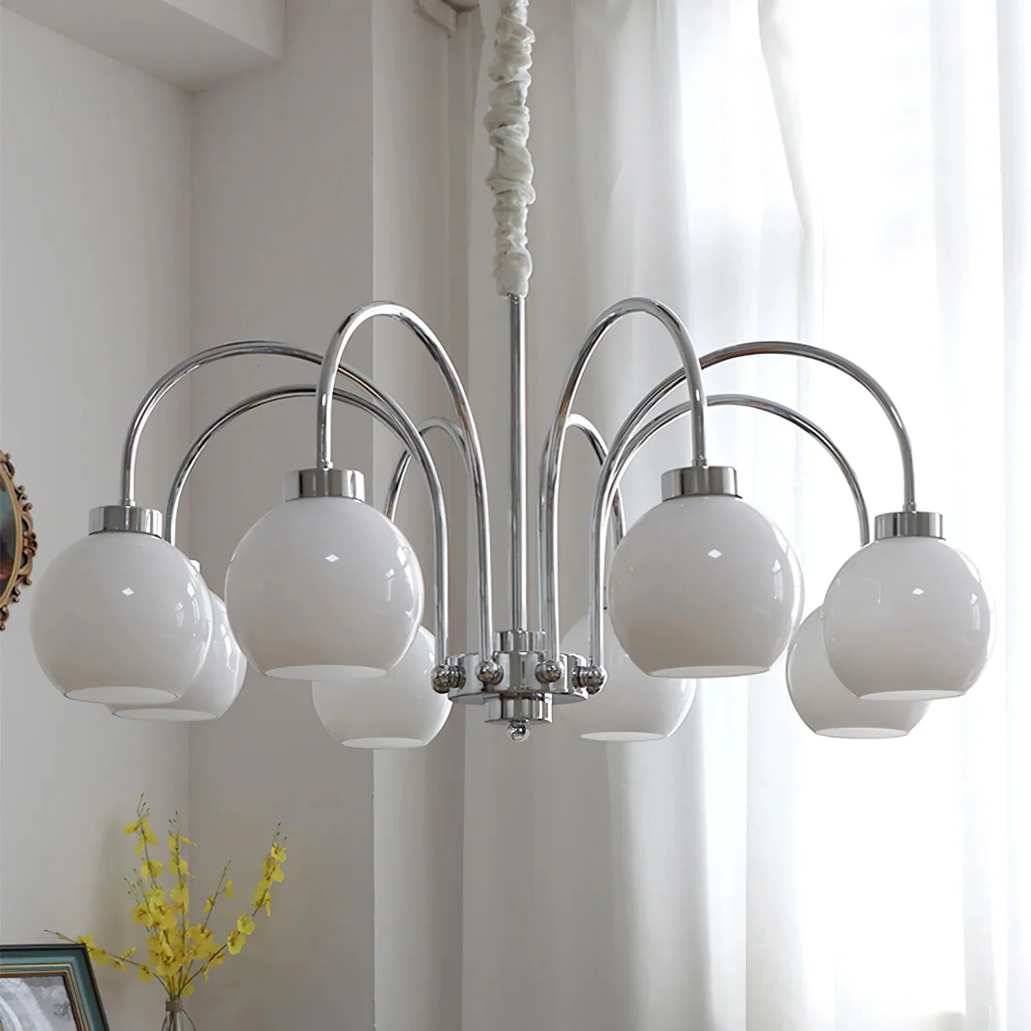 Lustra Chandelier Yellow Glass Globes - Image 80