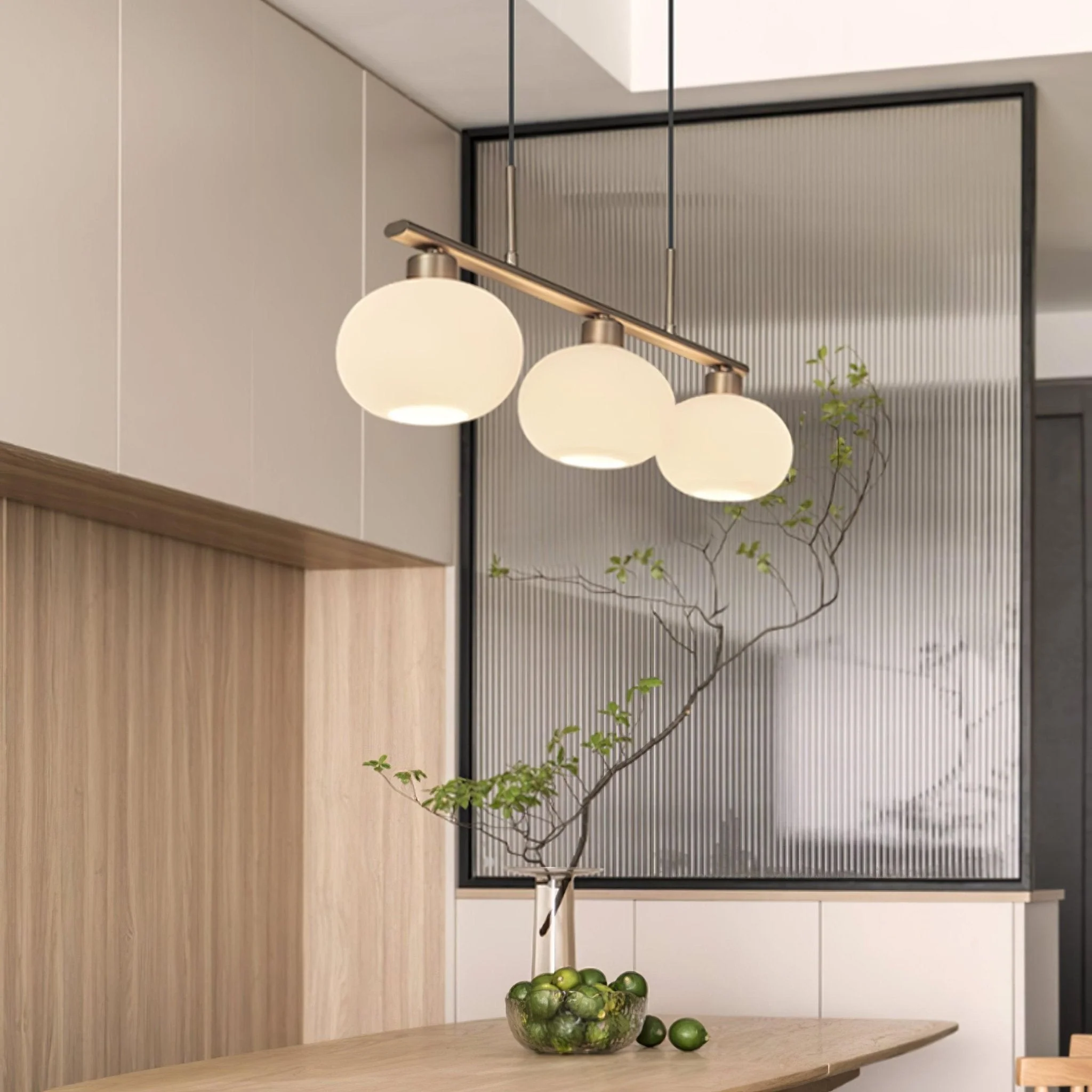 Lustra Pendant Lamp 3-Light Globe Shaped Linear - Image 14