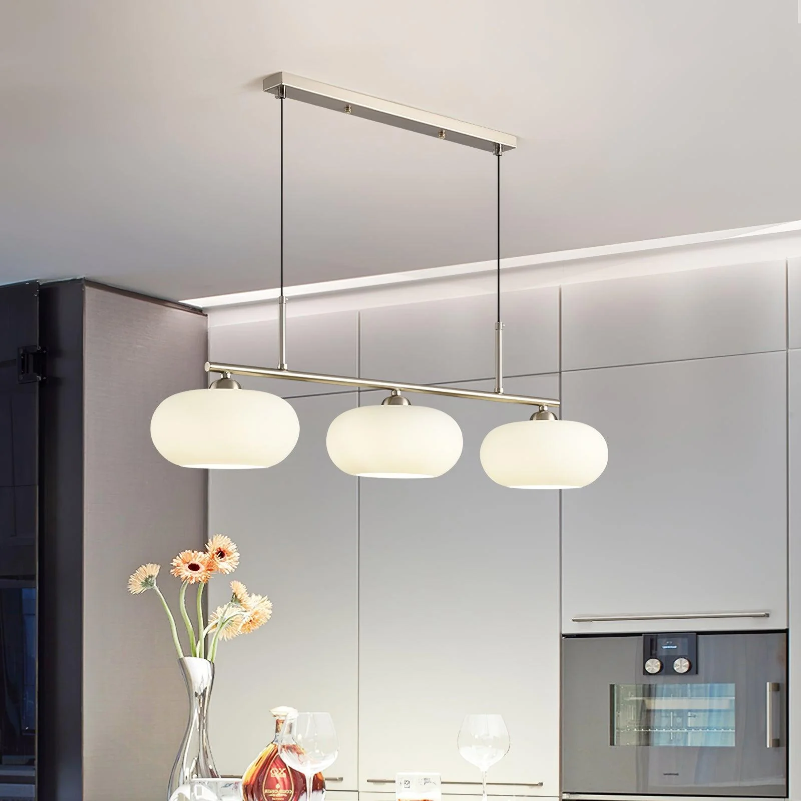 Lustra Pendant Lamp 3-Light Globe Shaped Linear - Image 16