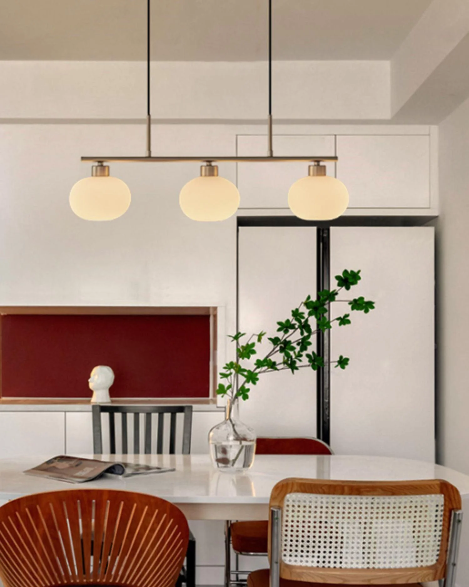 Lustra Pendant Lamp 3-Light Globe Shaped Linear - Image 17