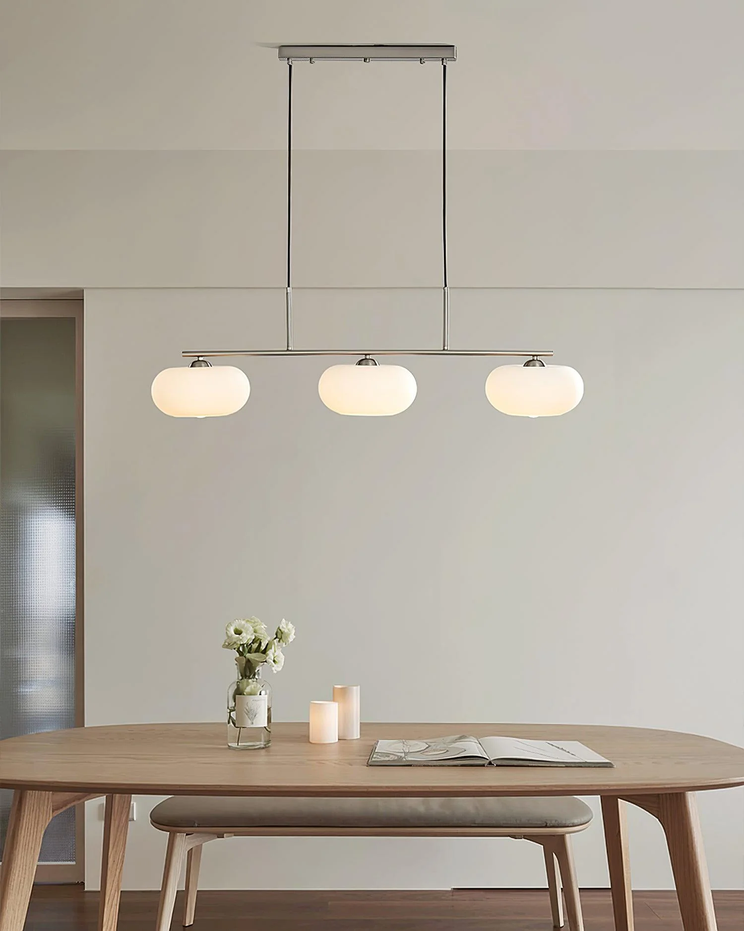 Lustra Pendant Lamp 3-Light Globe Shaped Linear - Image 18