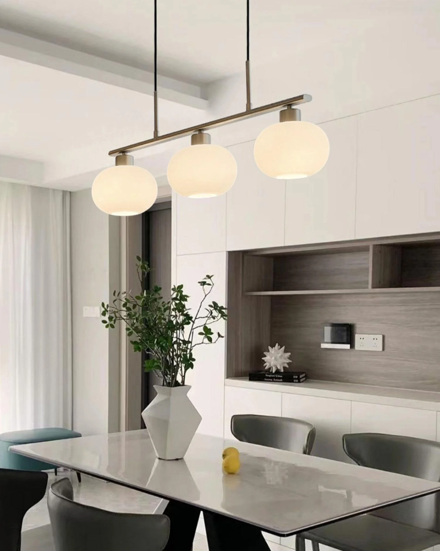 Lustra Pendant Lamp 3-Light Globe Shaped Linear - Image 21
